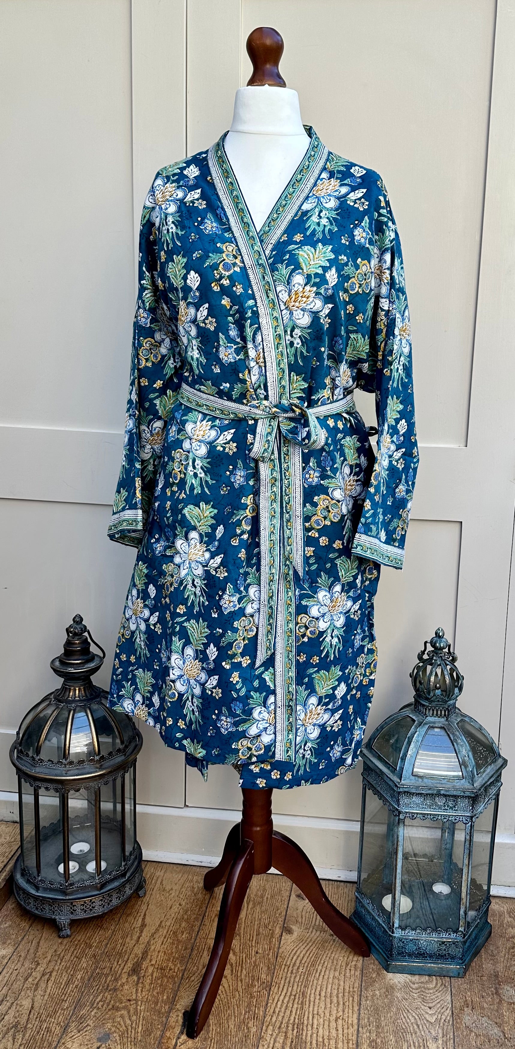 Anokhi Midnight Lodhi Midi Dressing Gown