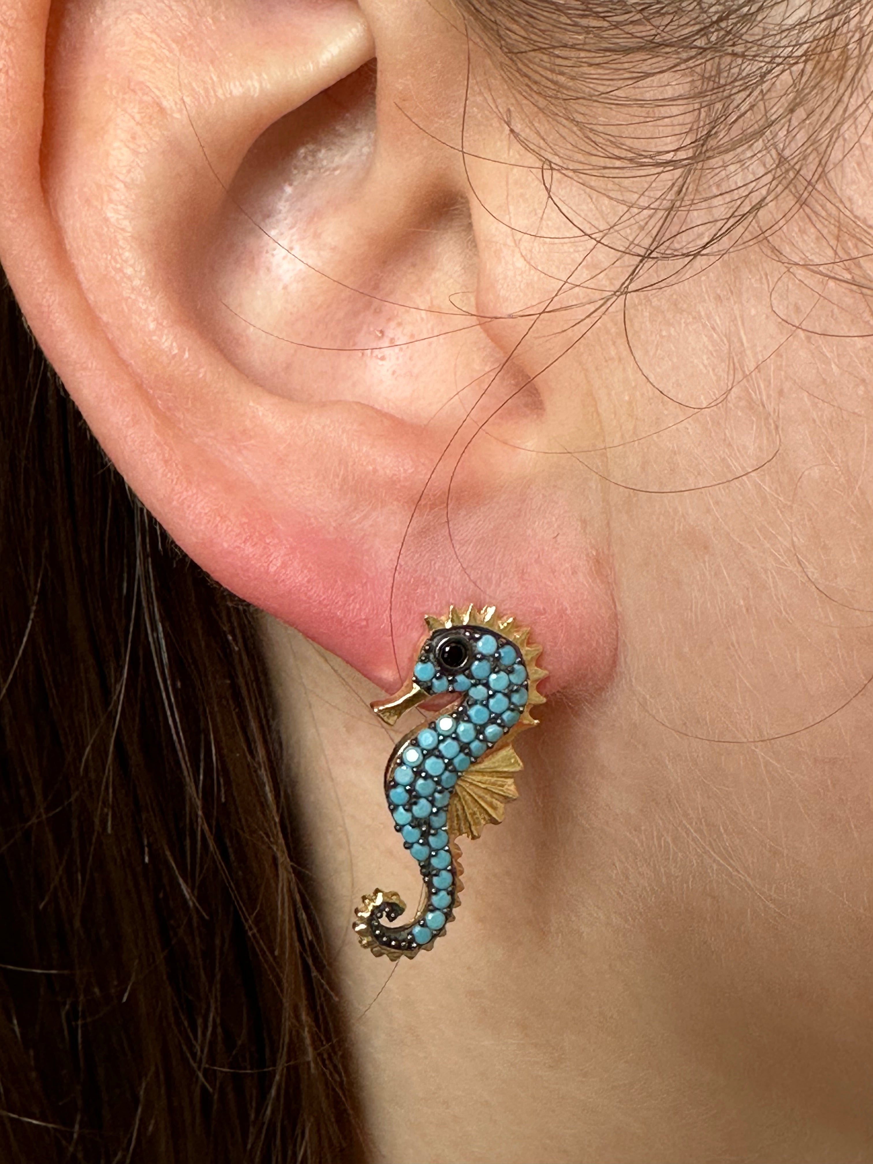 Seahorse Turquoise Earrings