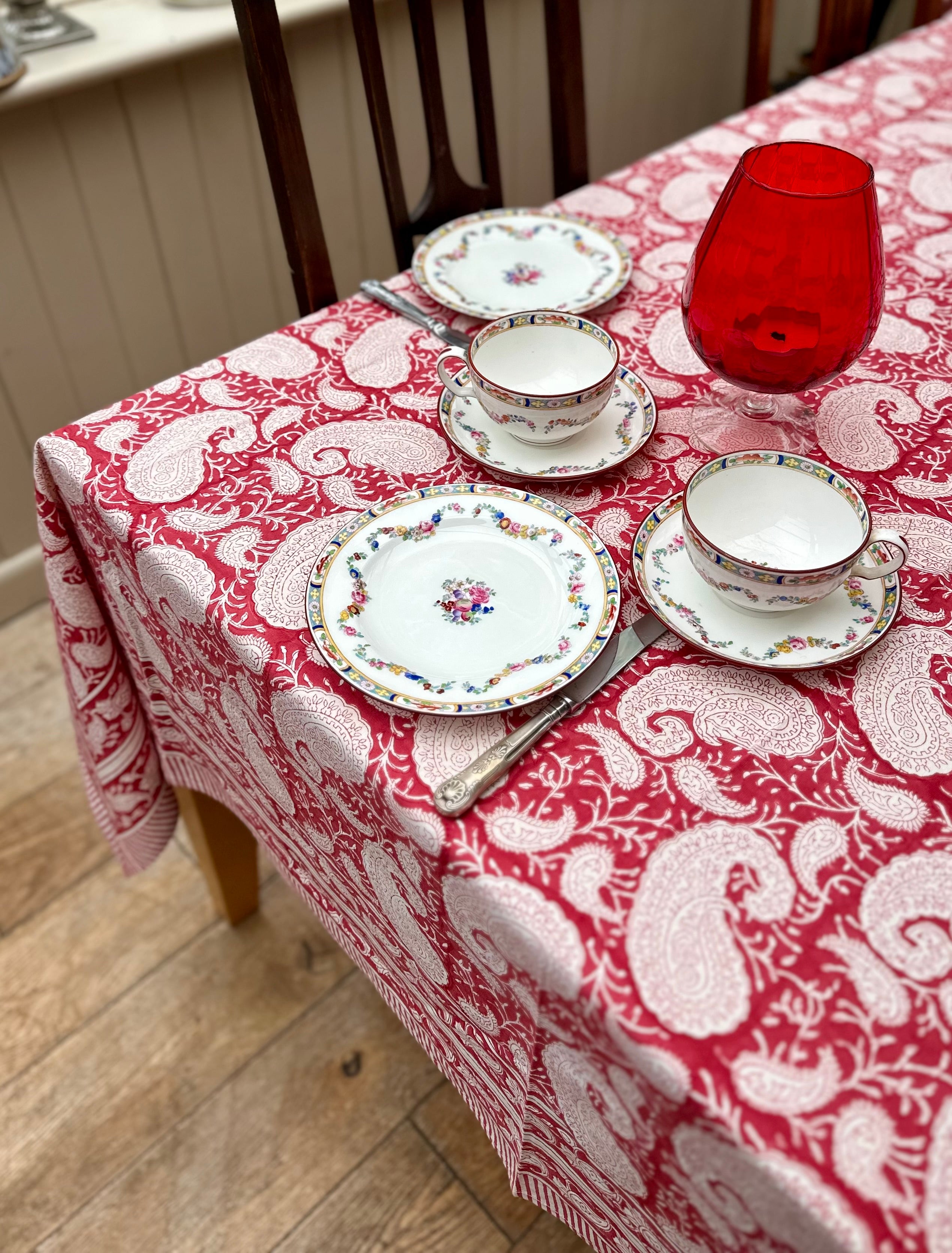 Wild Bazaar Raspberry Tarifa Tablecloth