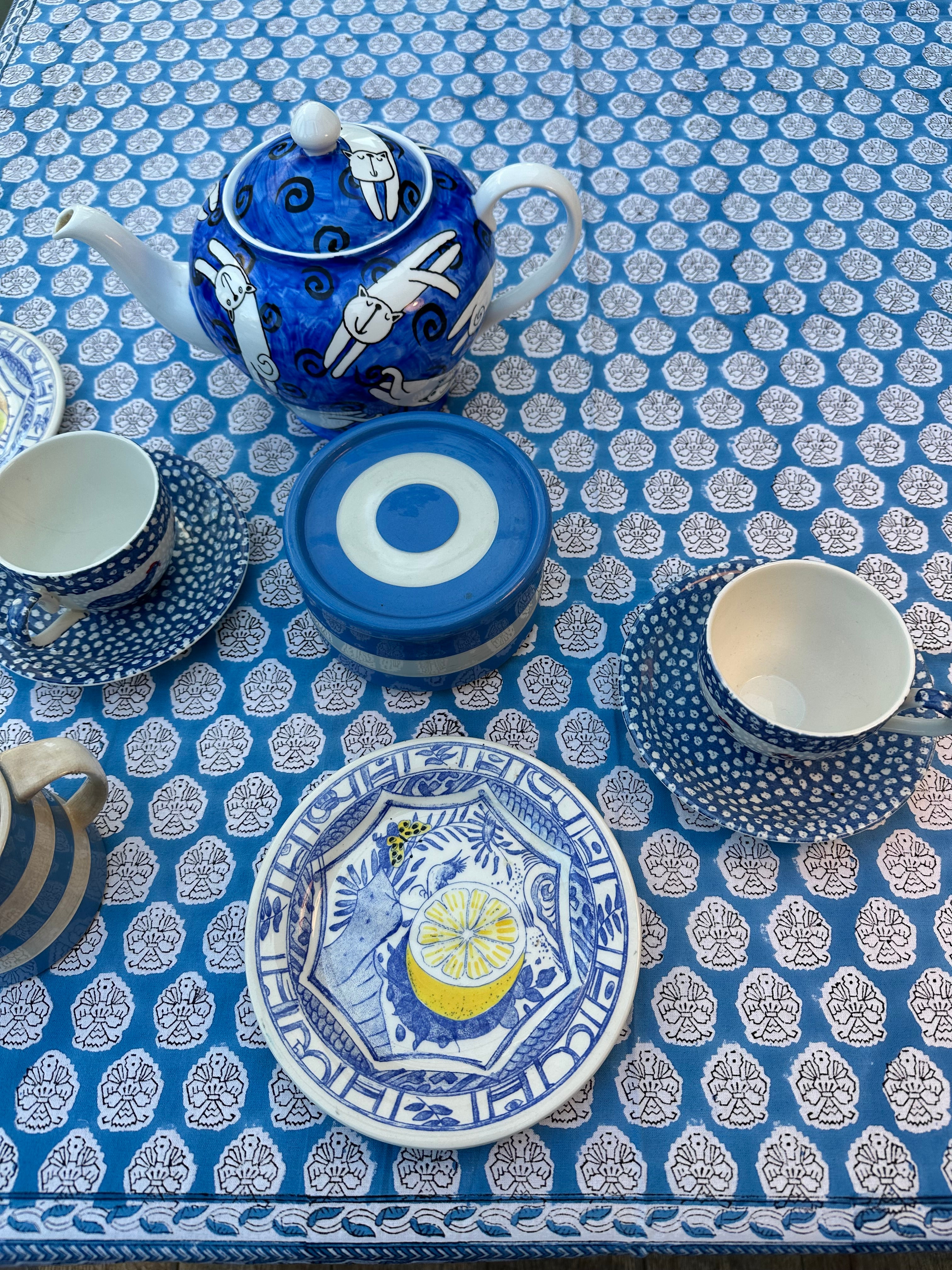Blue Bloom Tablecloth
