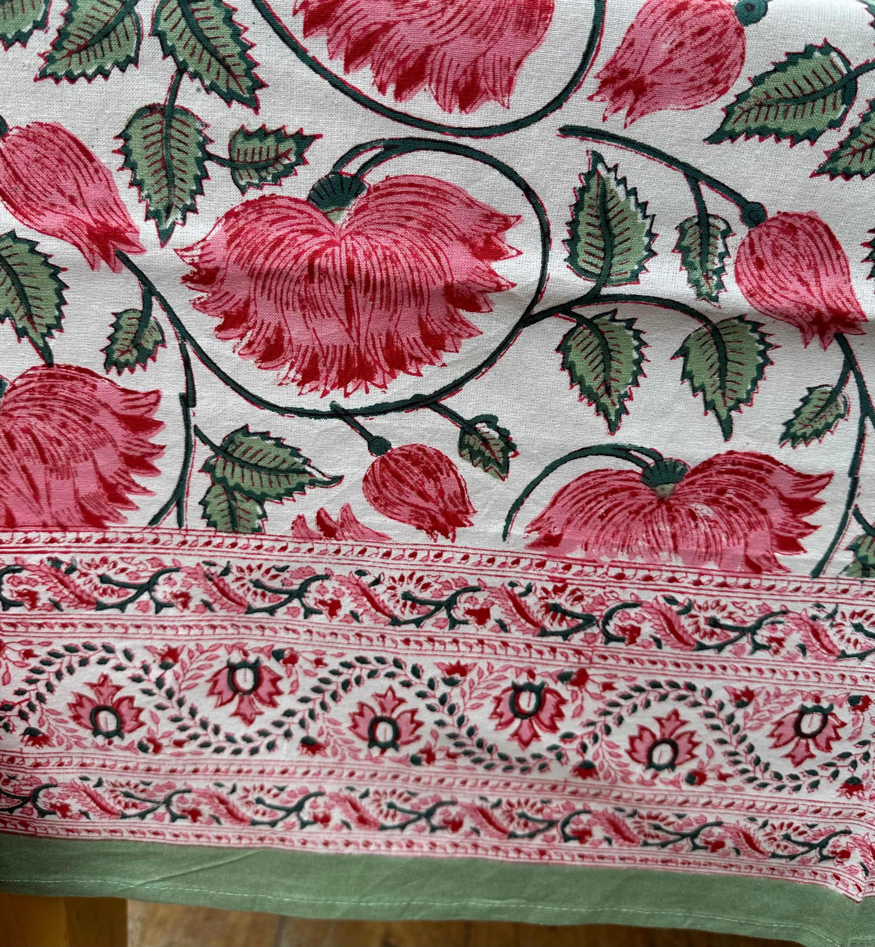Wild Bazaar Pink and White Tuscany Tablecloth