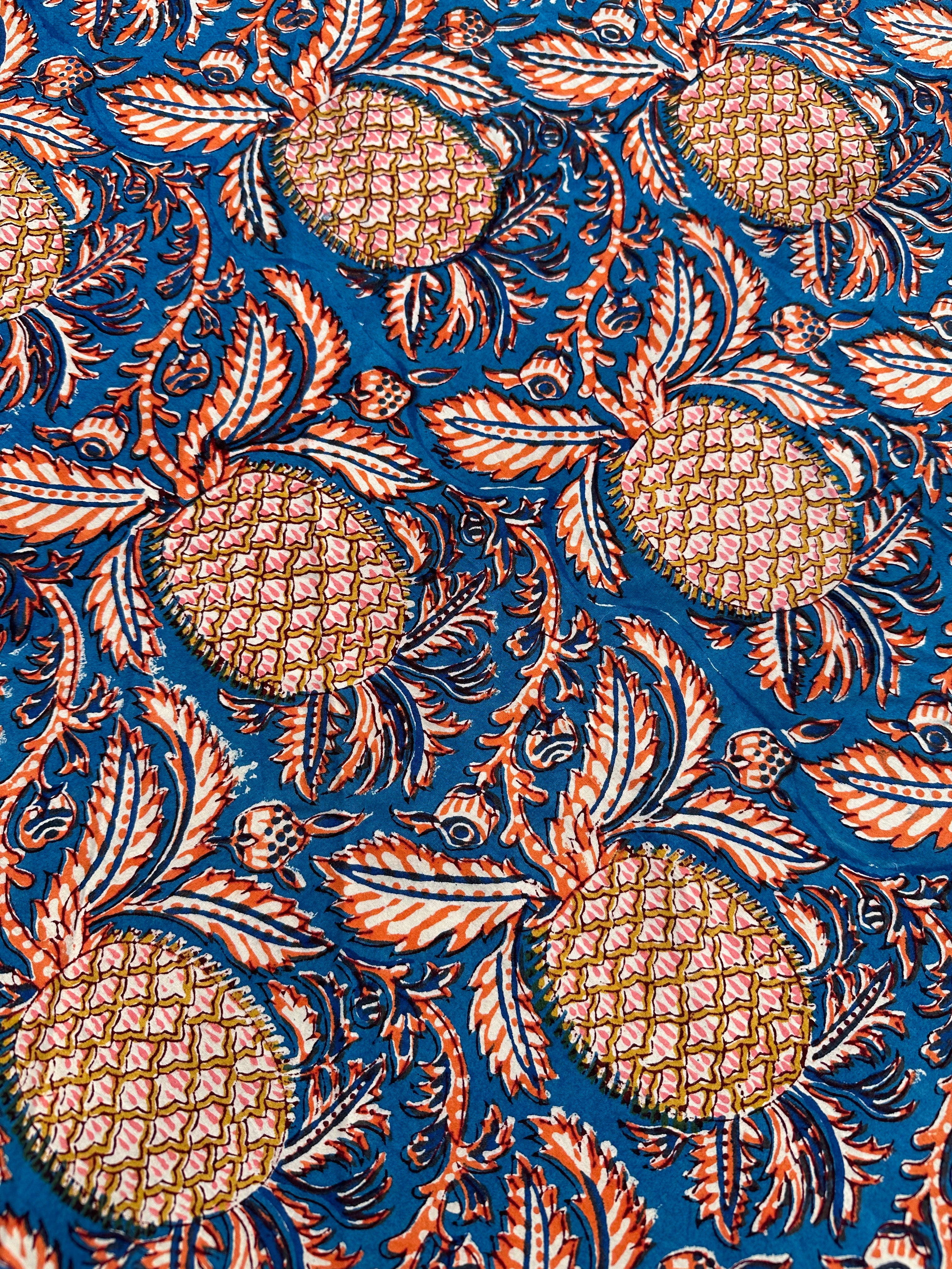 Anokhi Blue Pineapple Tablecloth