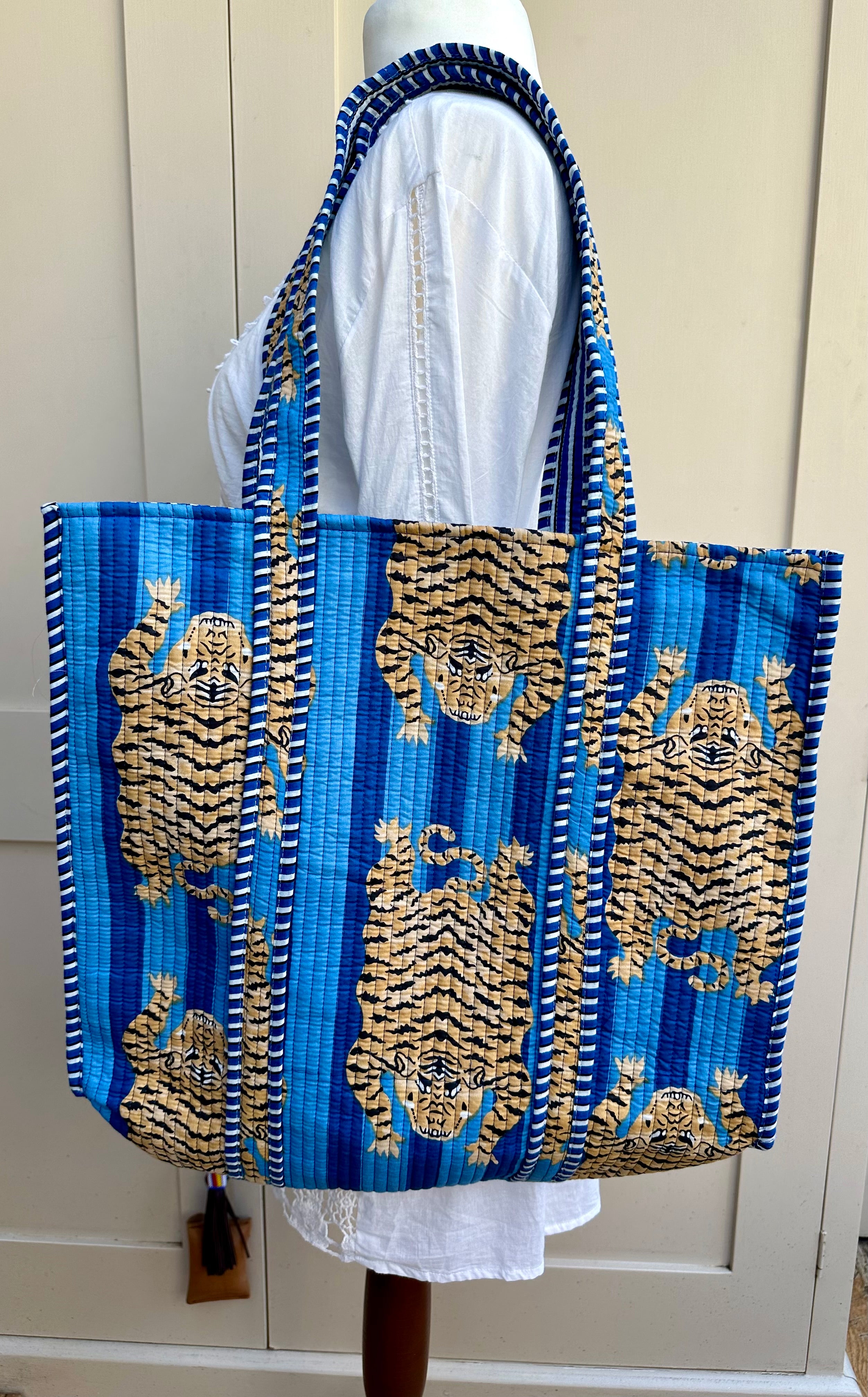 Striped Blue Tiger Oriana Bag