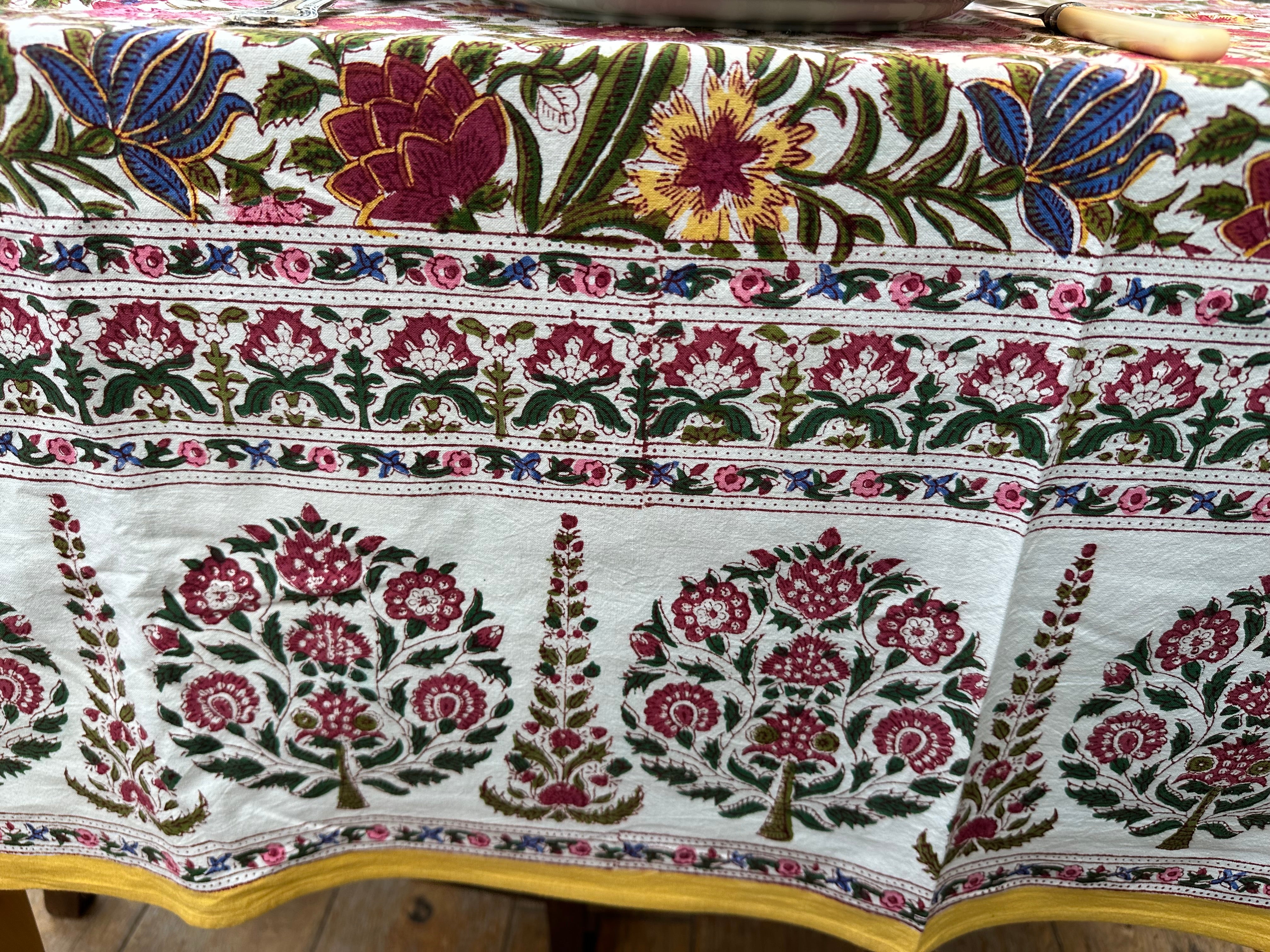 White Anokhi Majorelle Tablecloth