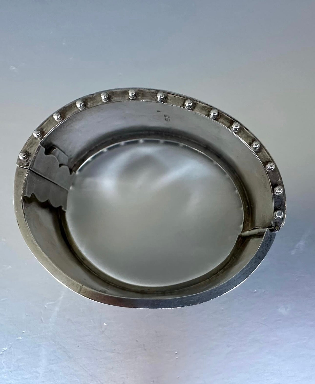 Large Silver Beaded Victorian Aesthetic Movement Bangle