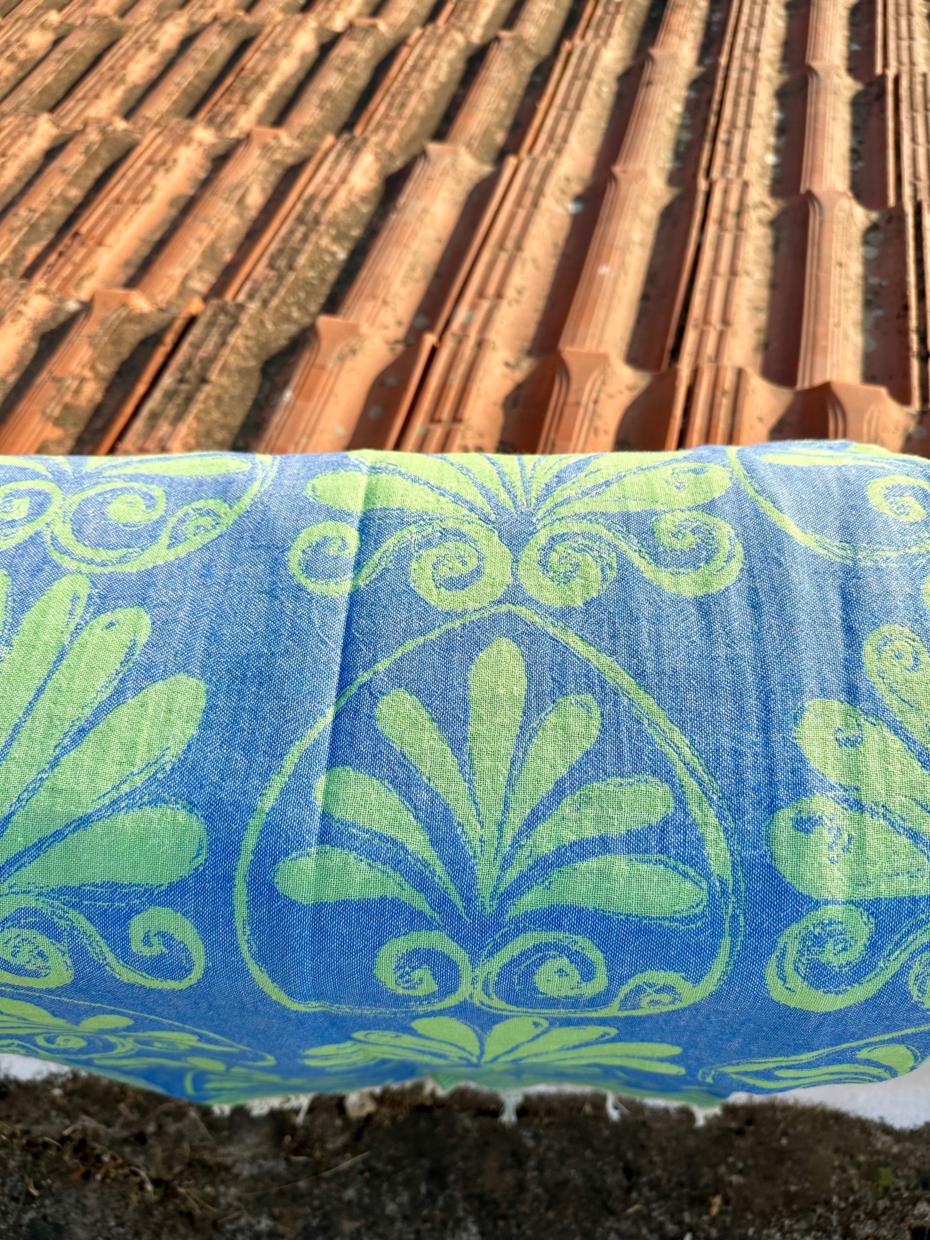Phoebe Green/Blue Greek Towel