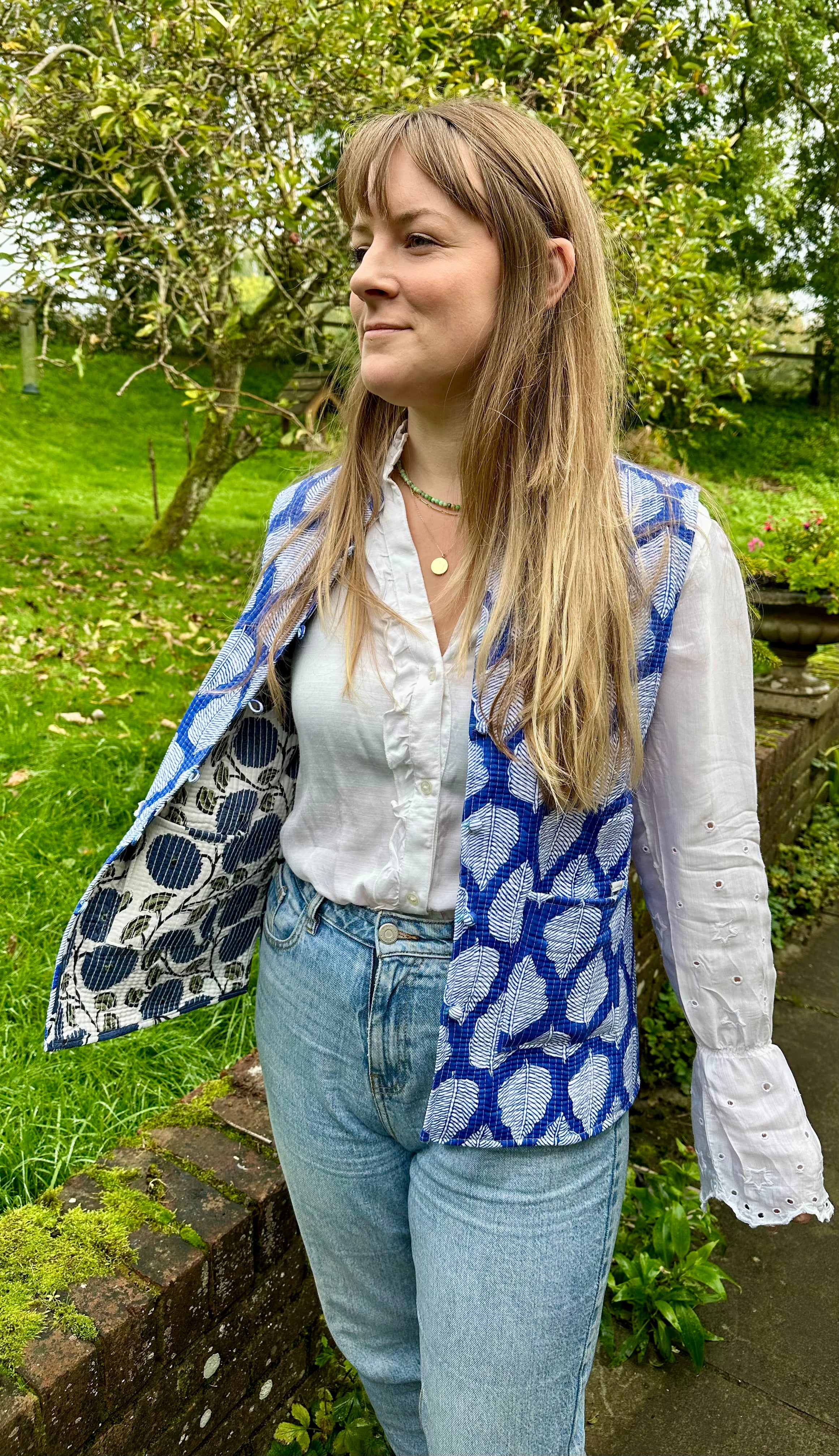 Blue Leaf Kitty Waistcoat