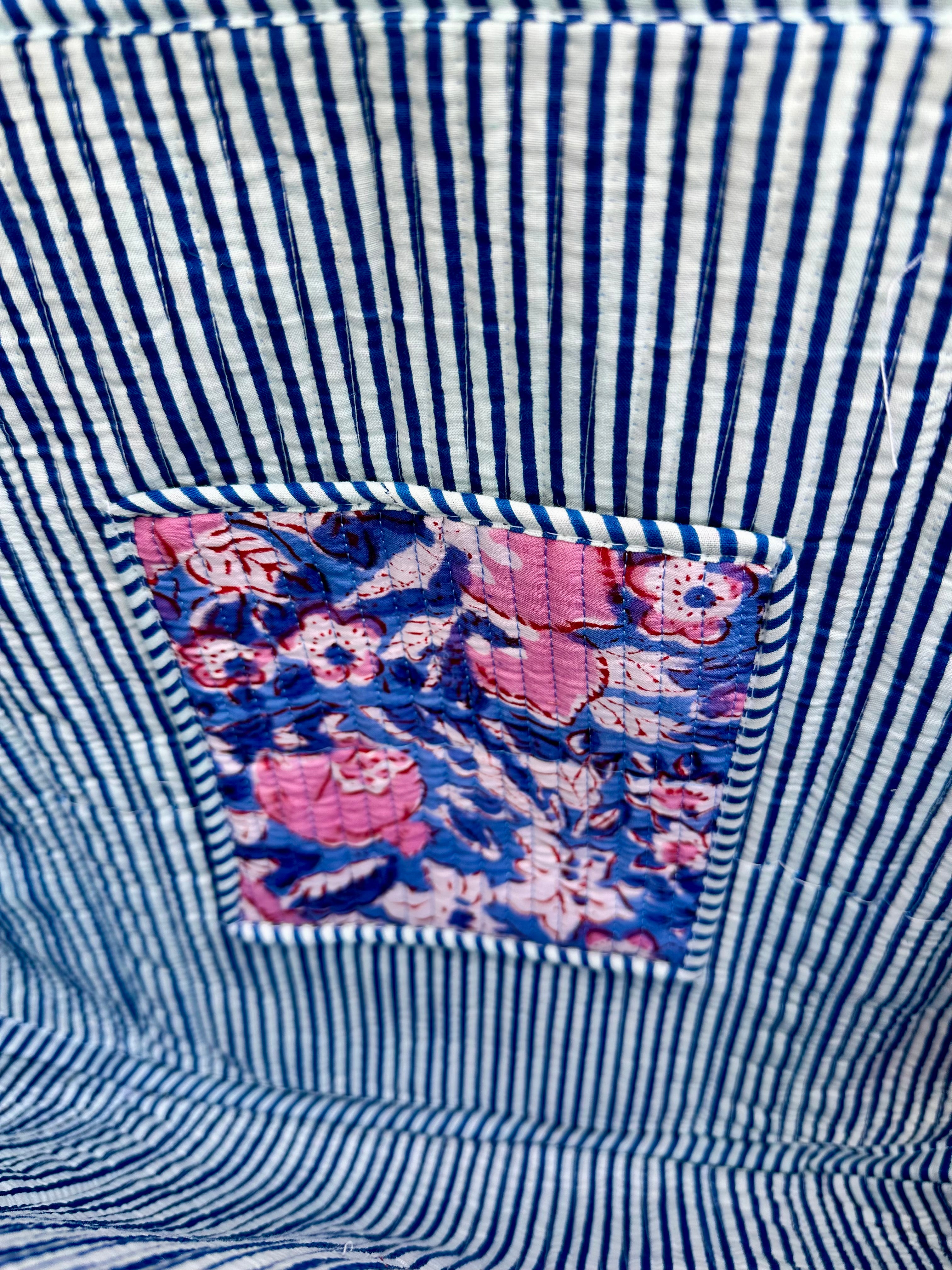Blue and Pink Rose Oriana Bag