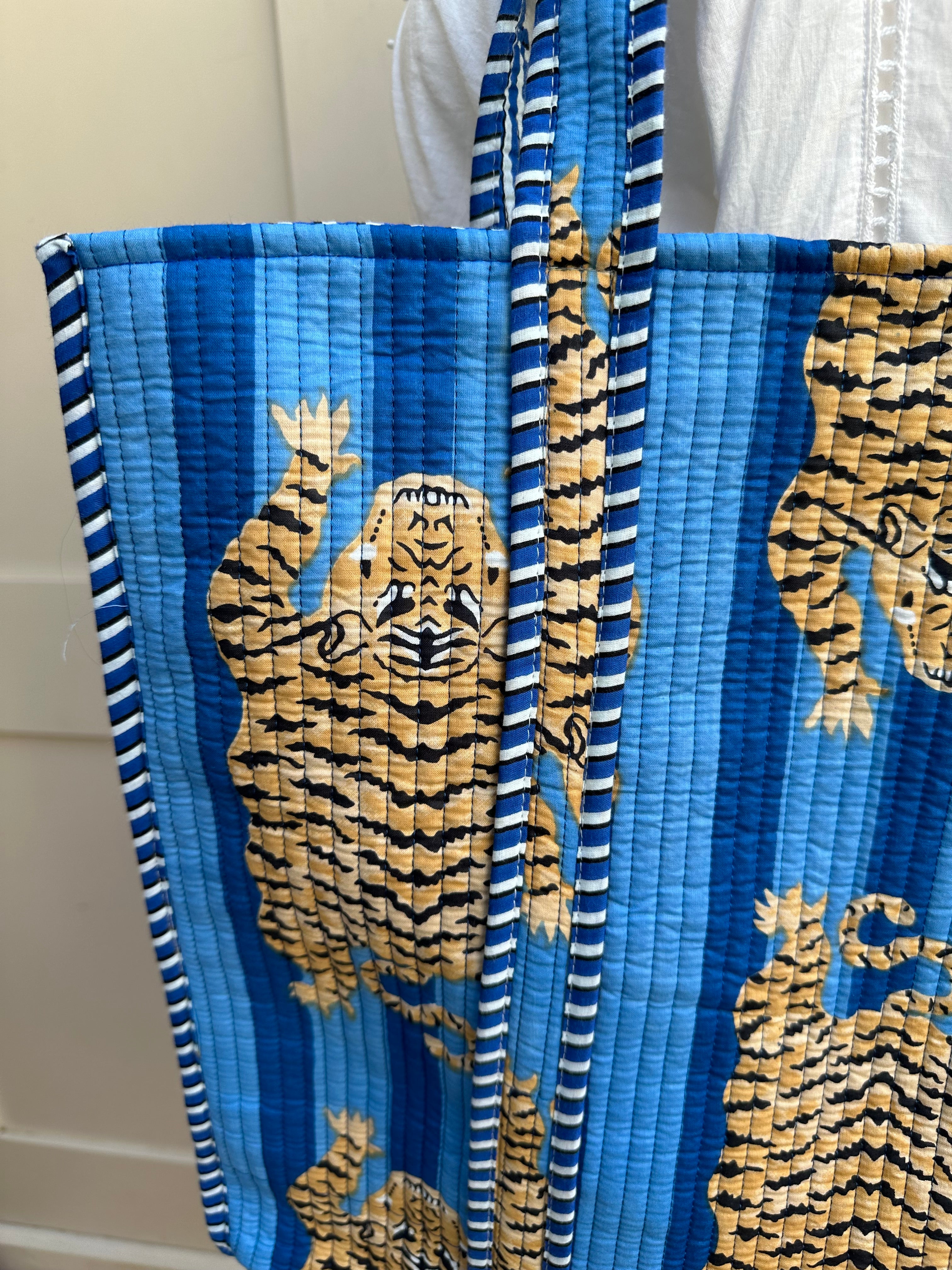 Striped Blue Tiger Oriana Bag