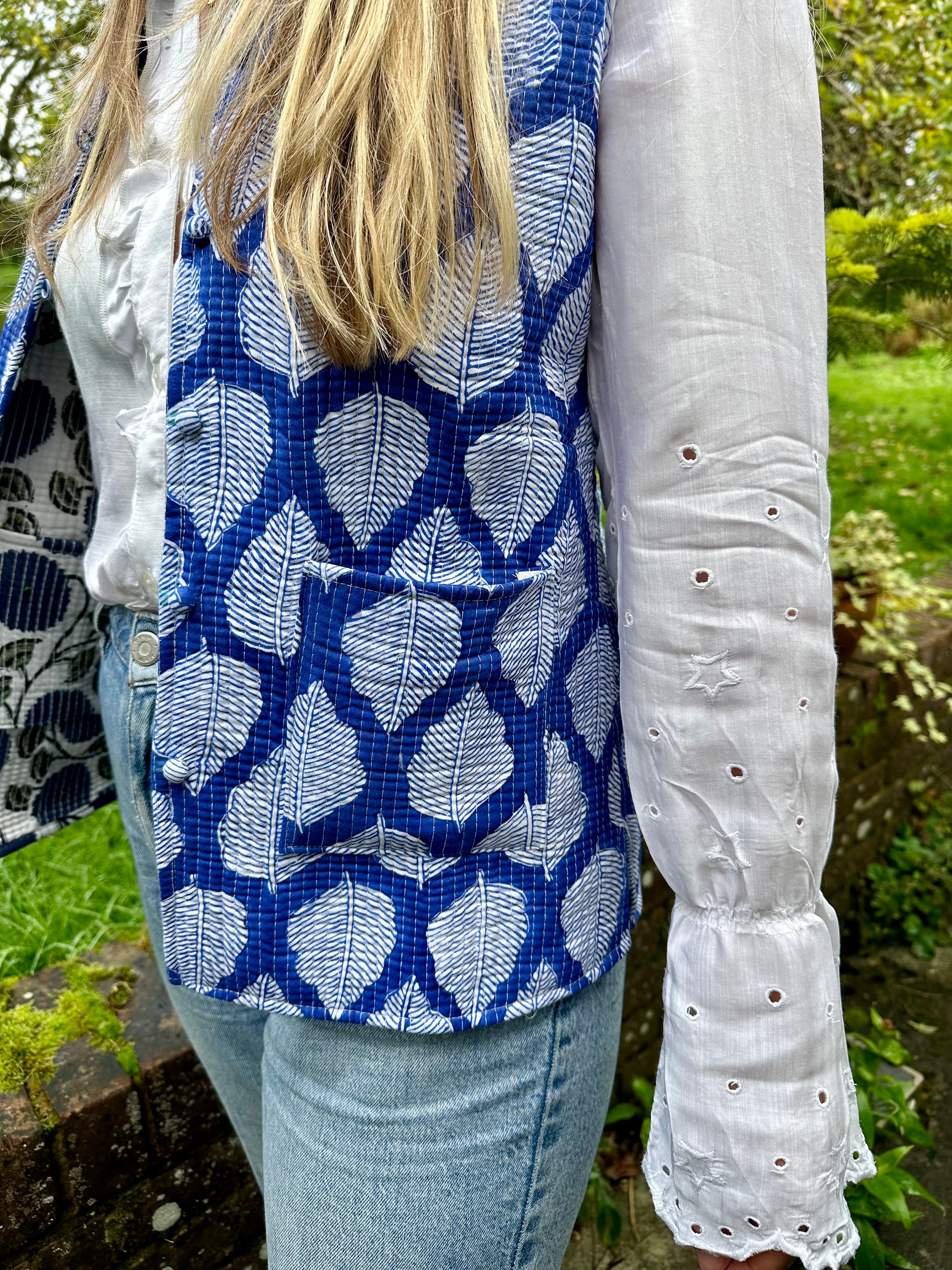 Blue Leaf Kitty Waistcoat