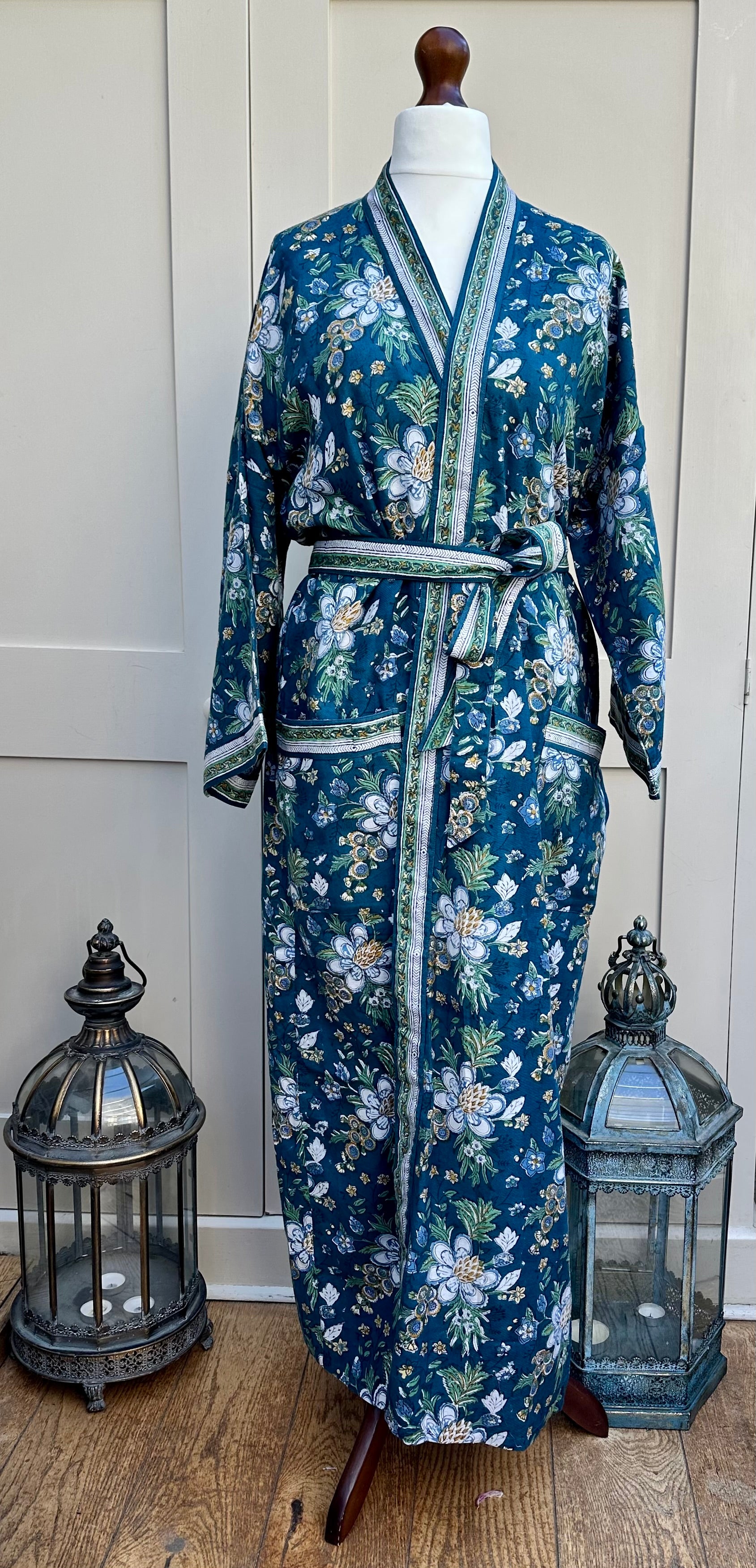 Anokhi Midnight Lodhi Long Dressing Gown