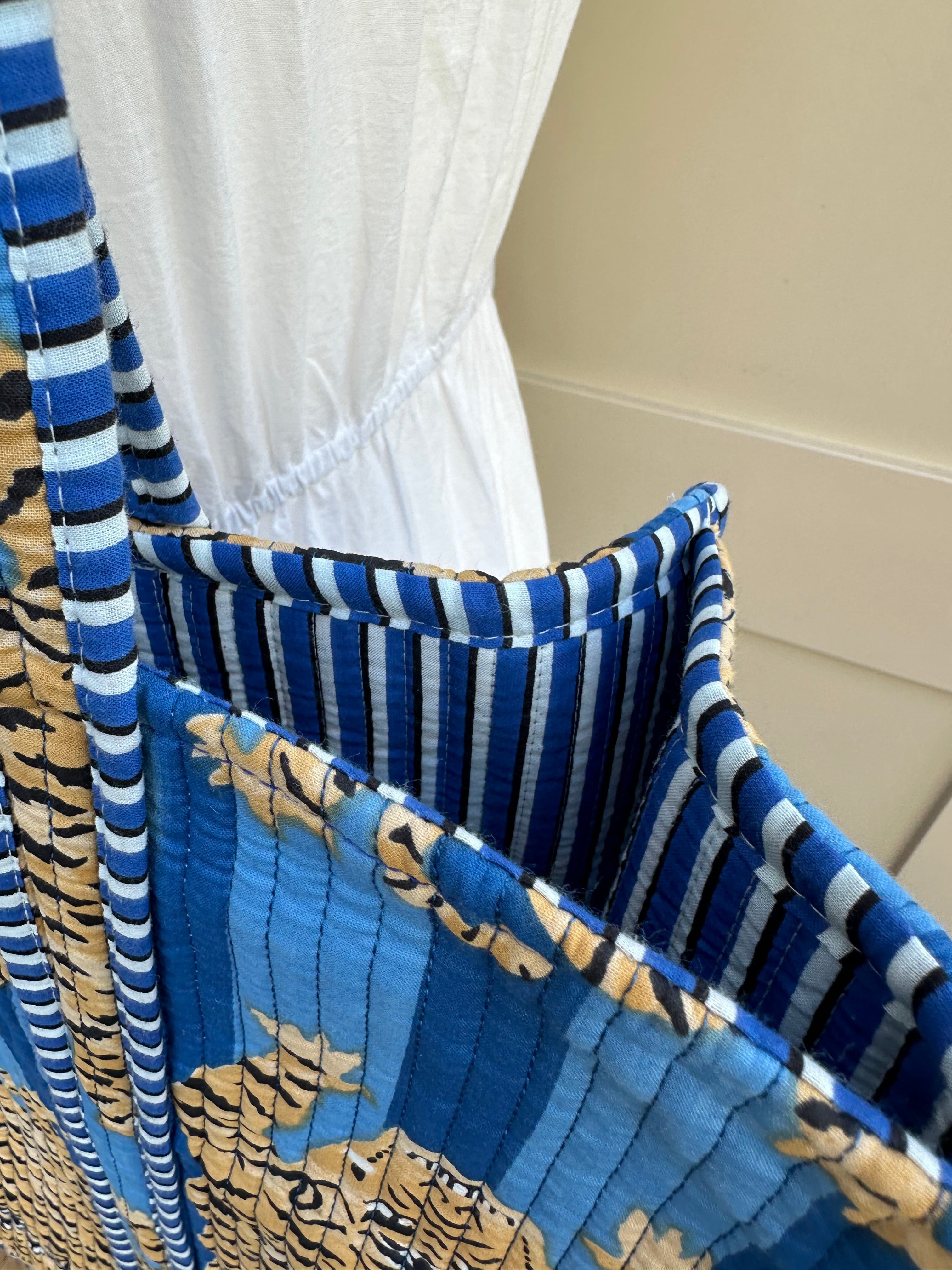 Striped Blue Tiger Oriana Bag