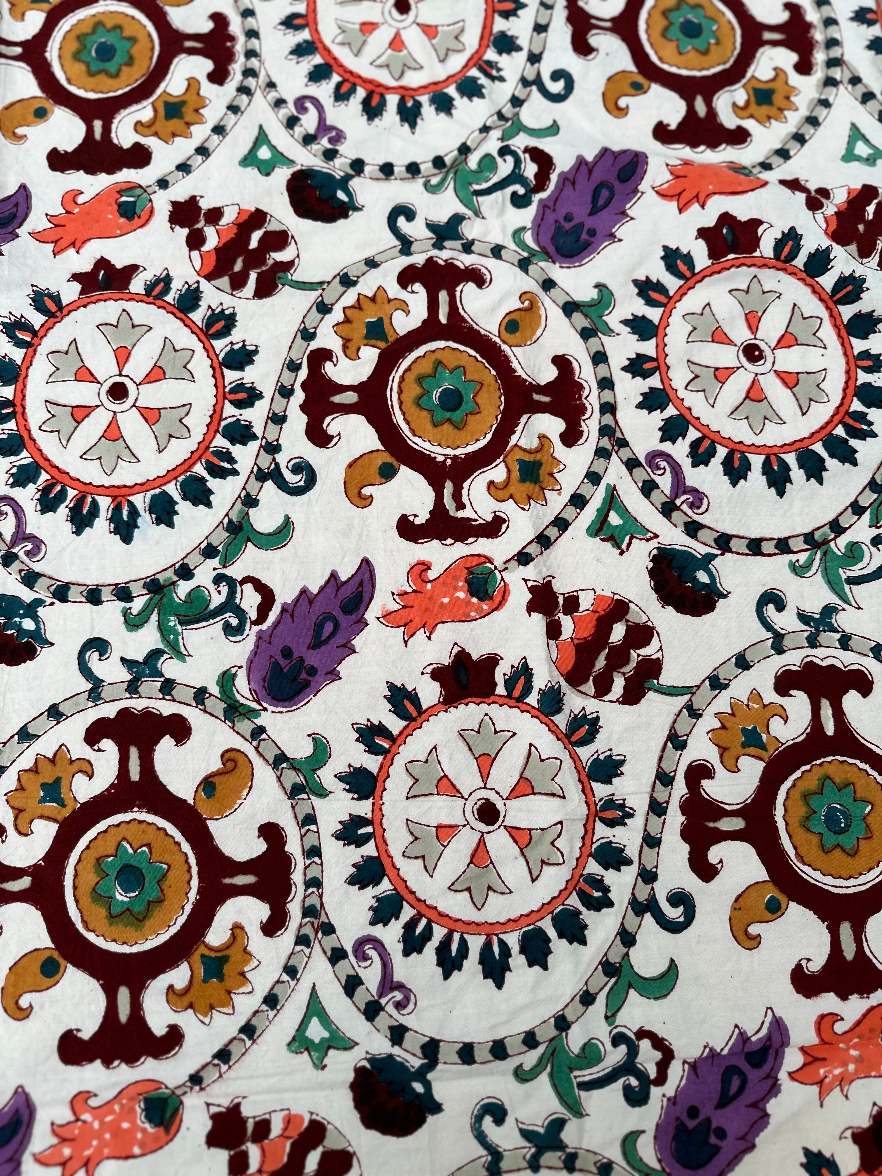 Anokhi White Suzani Tablecloth