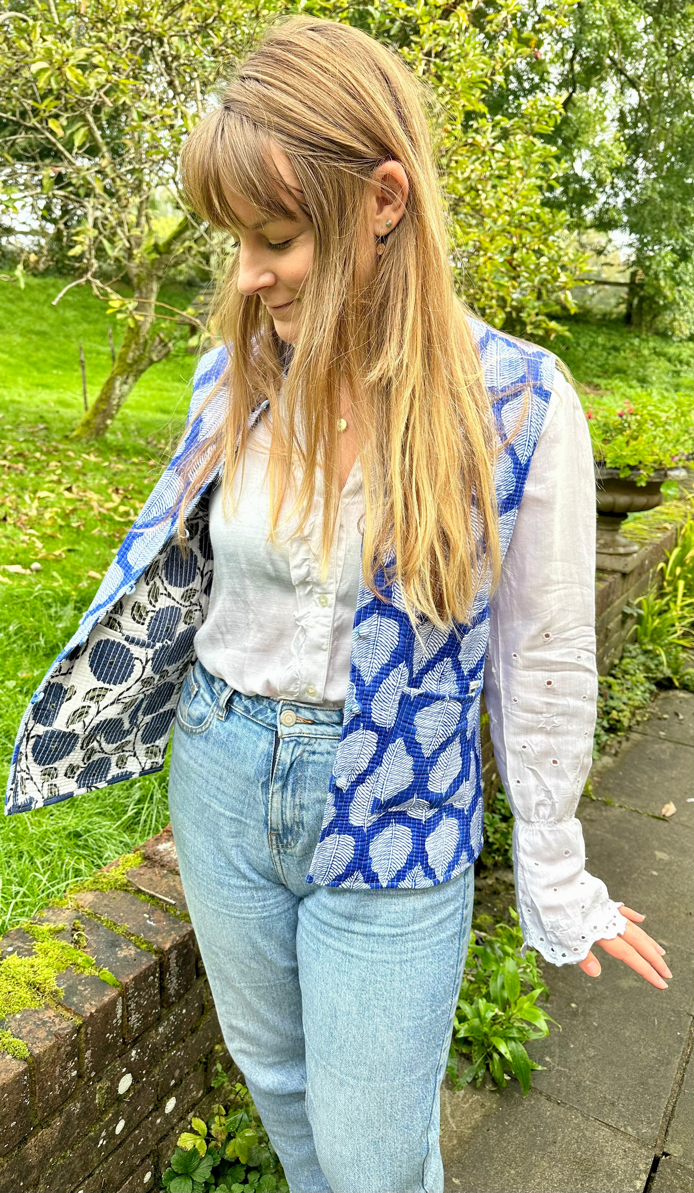 Blue Leaf Kitty Waistcoat