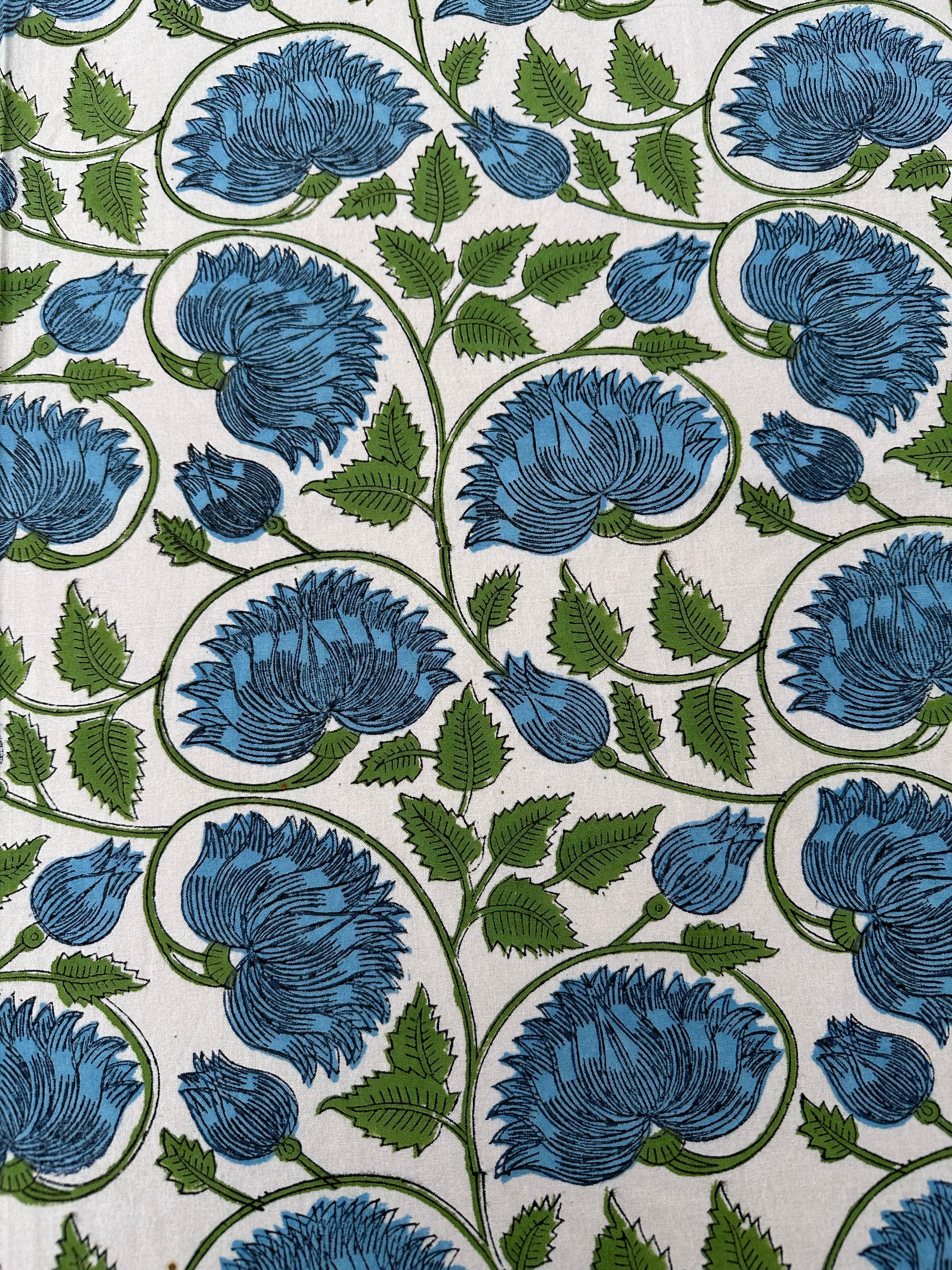 Blue and Leaf Tuscany Tablecloth