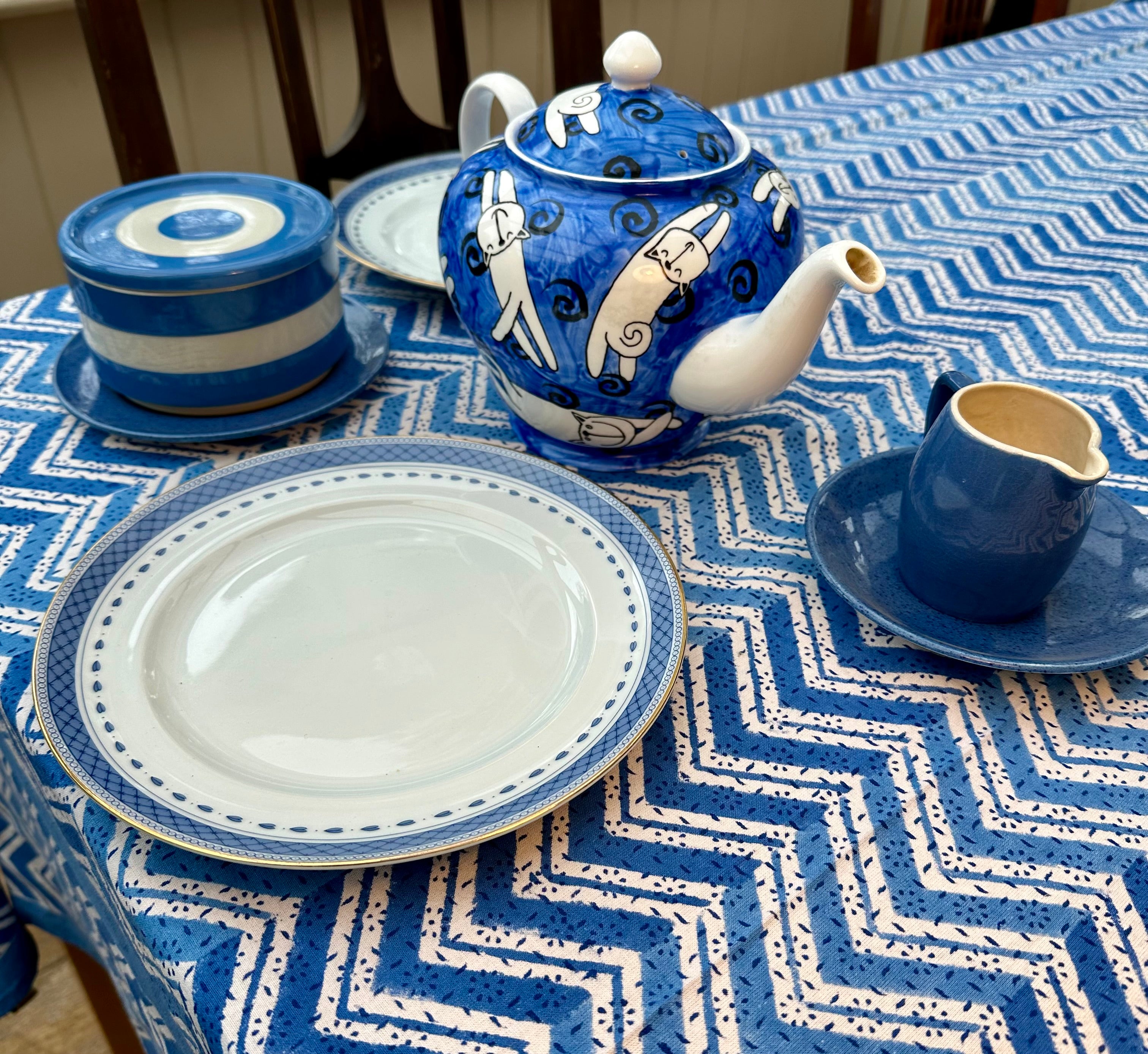 Blue Aztec Tablecloth