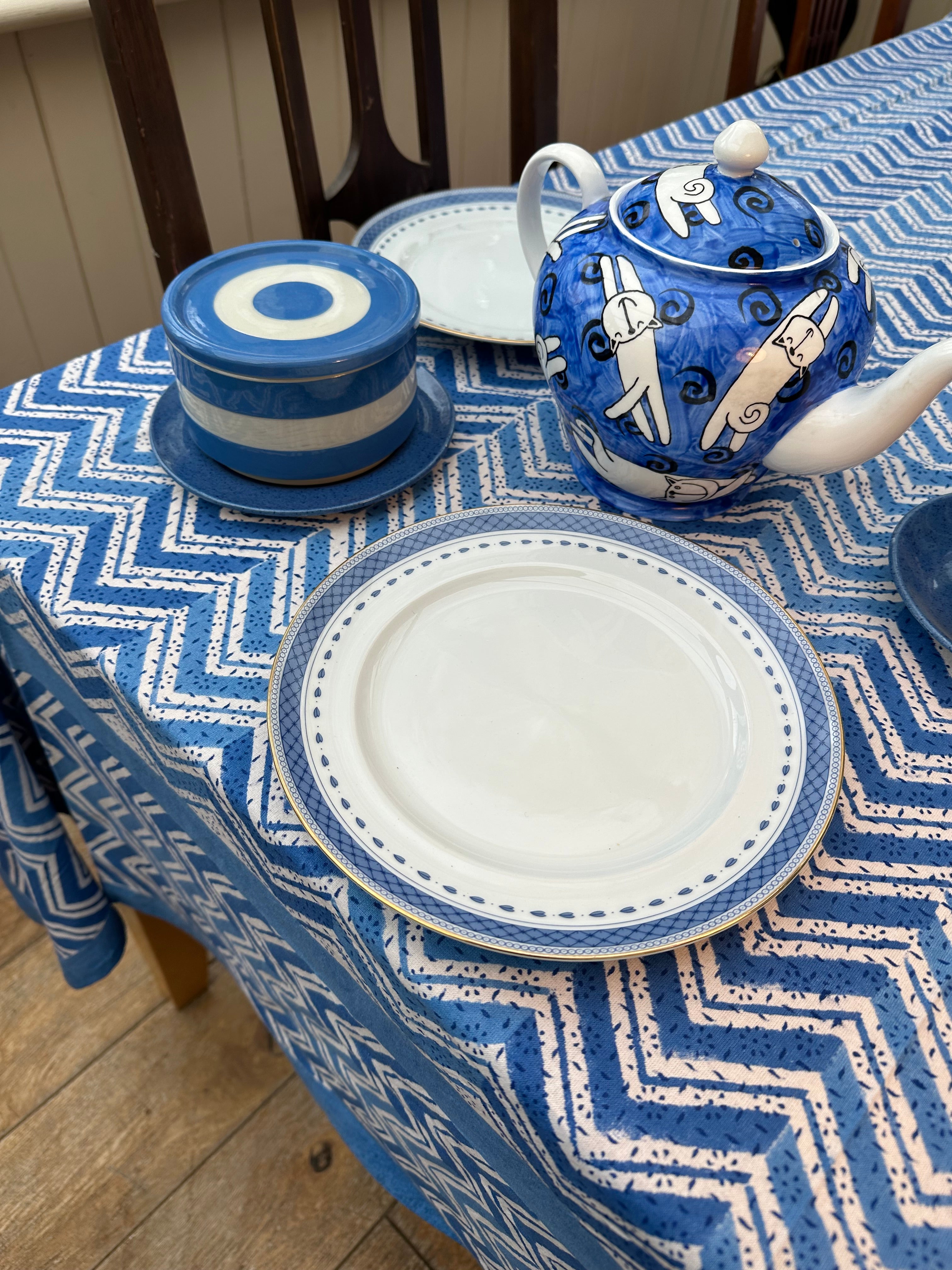 Blue Aztec Tablecloth