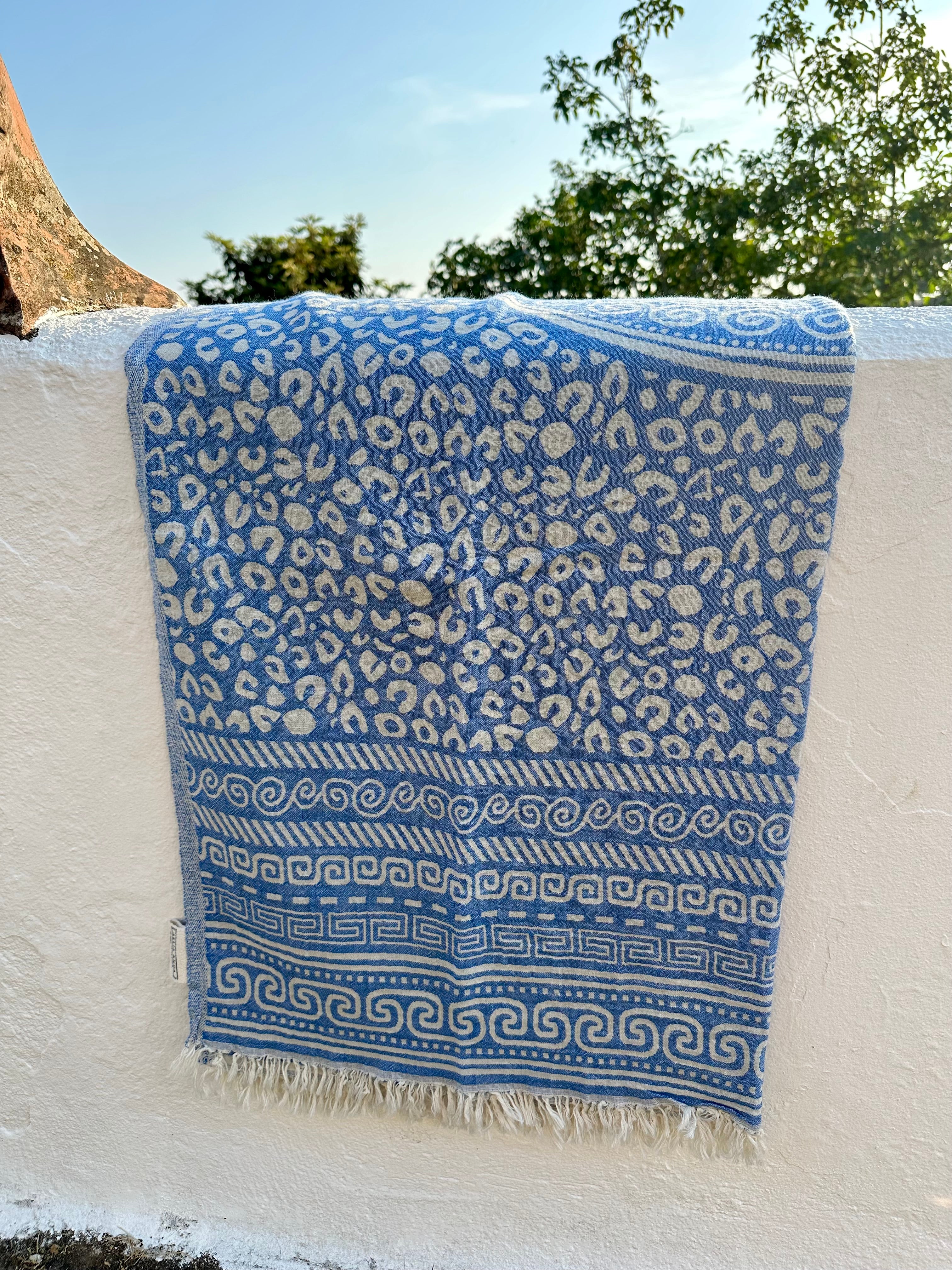 Mythos Blue Greek Towel