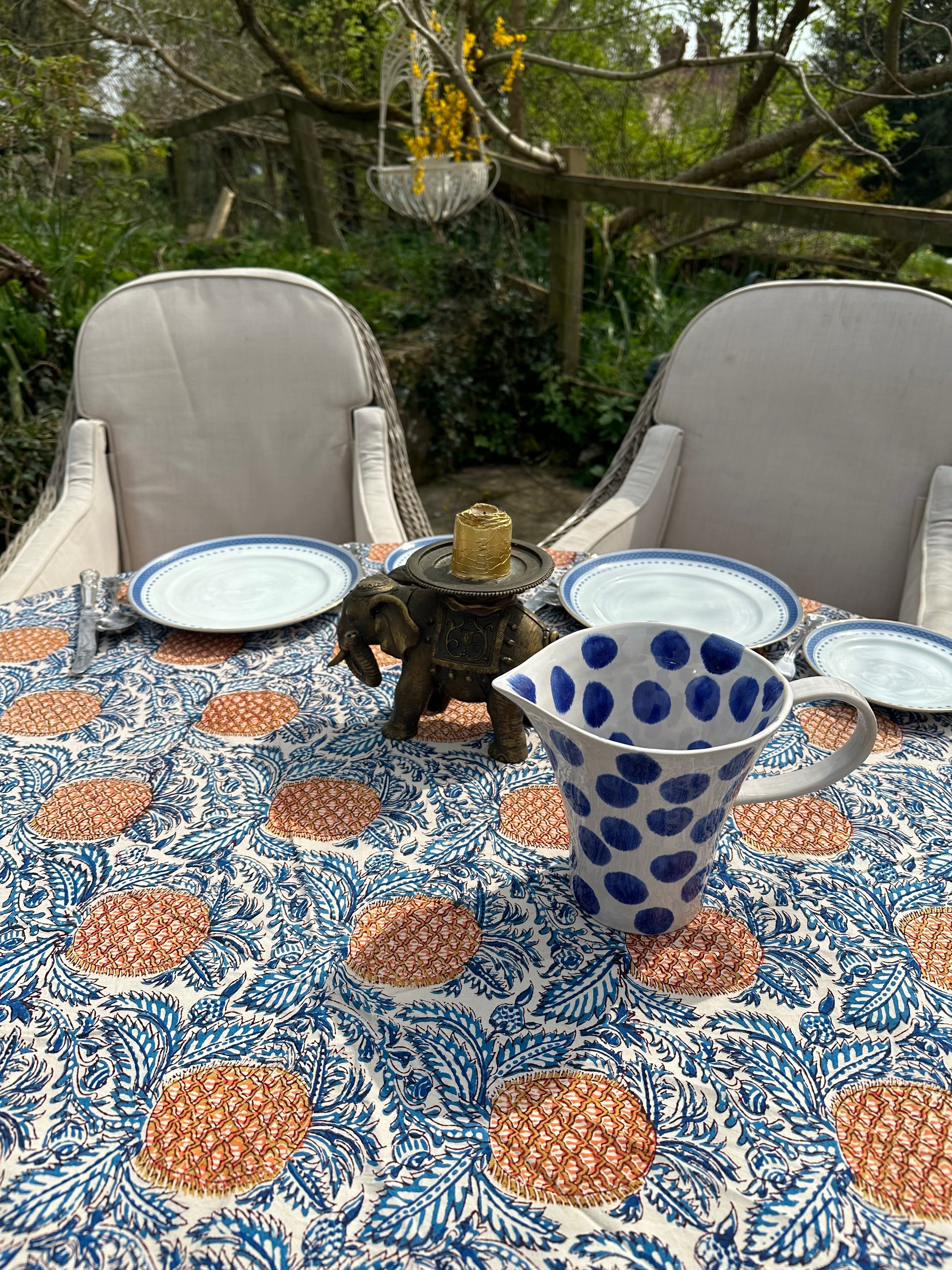 Anokhi Cream Pineapple Tablecloth