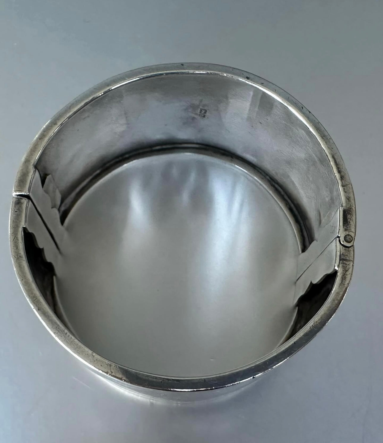 Large Silver Victorian Aesthetic Movement Bangle