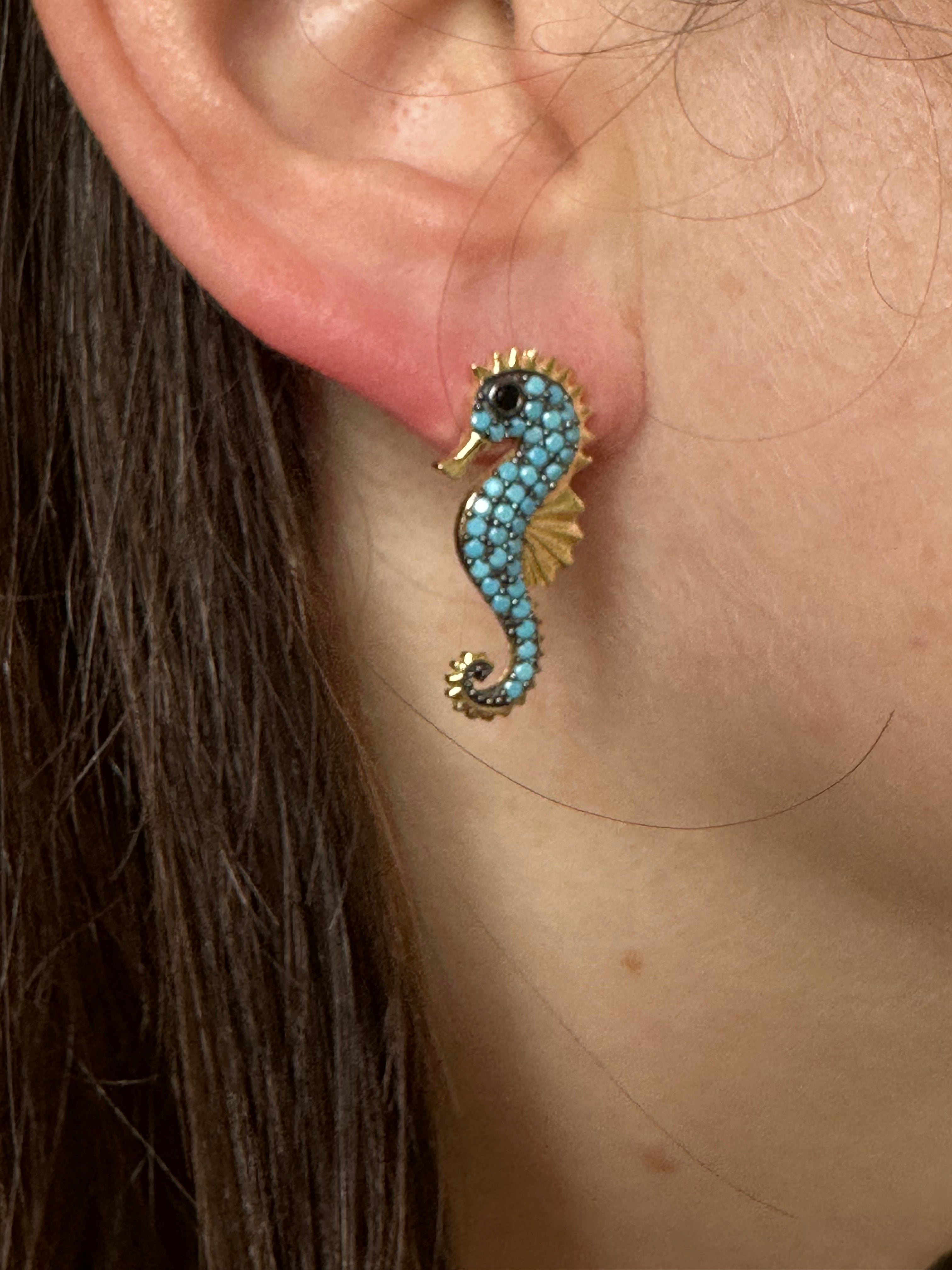 Seahorse Turquoise Earrings