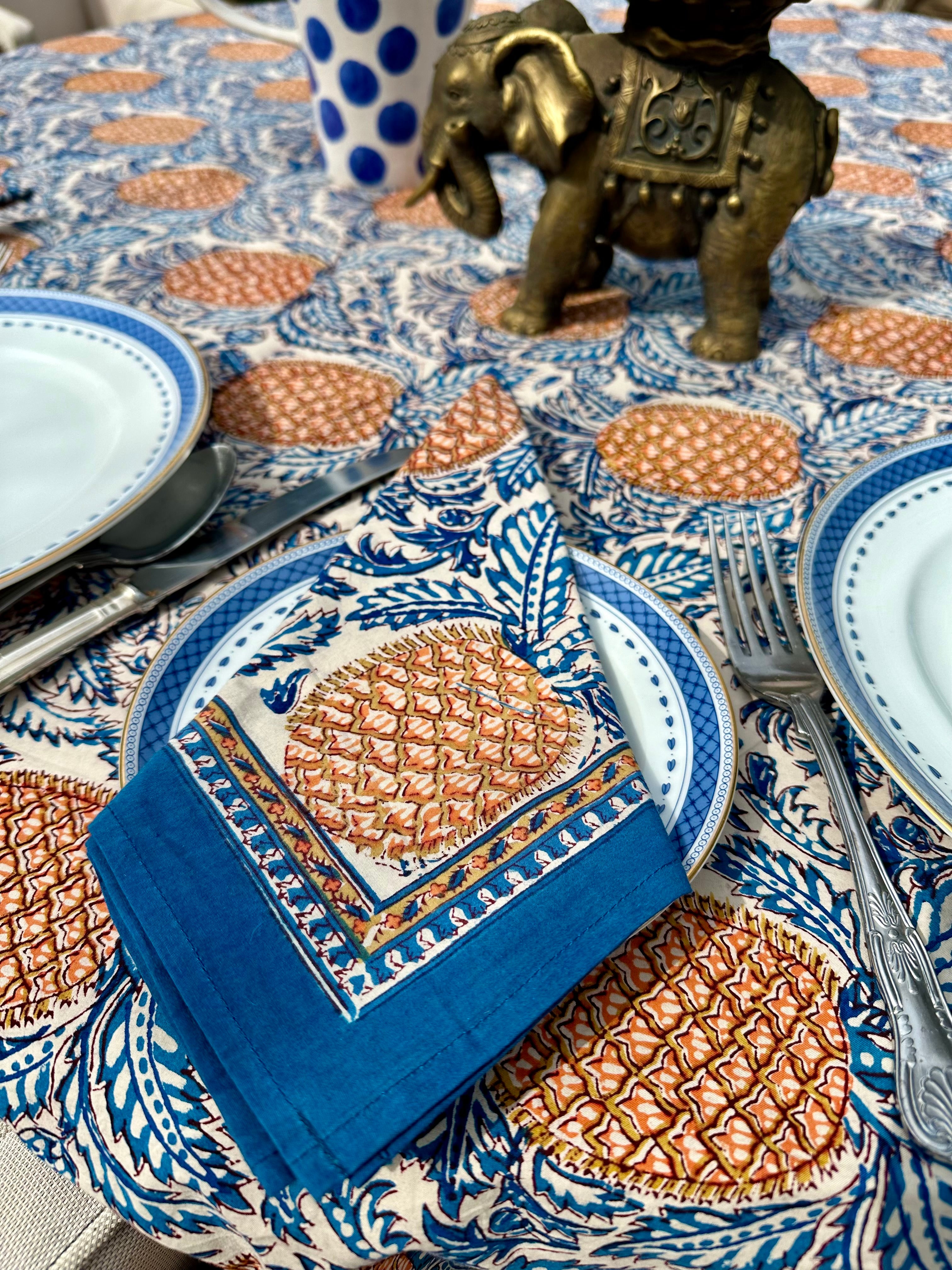 Anokhi Cream Pineapple Tablecloth