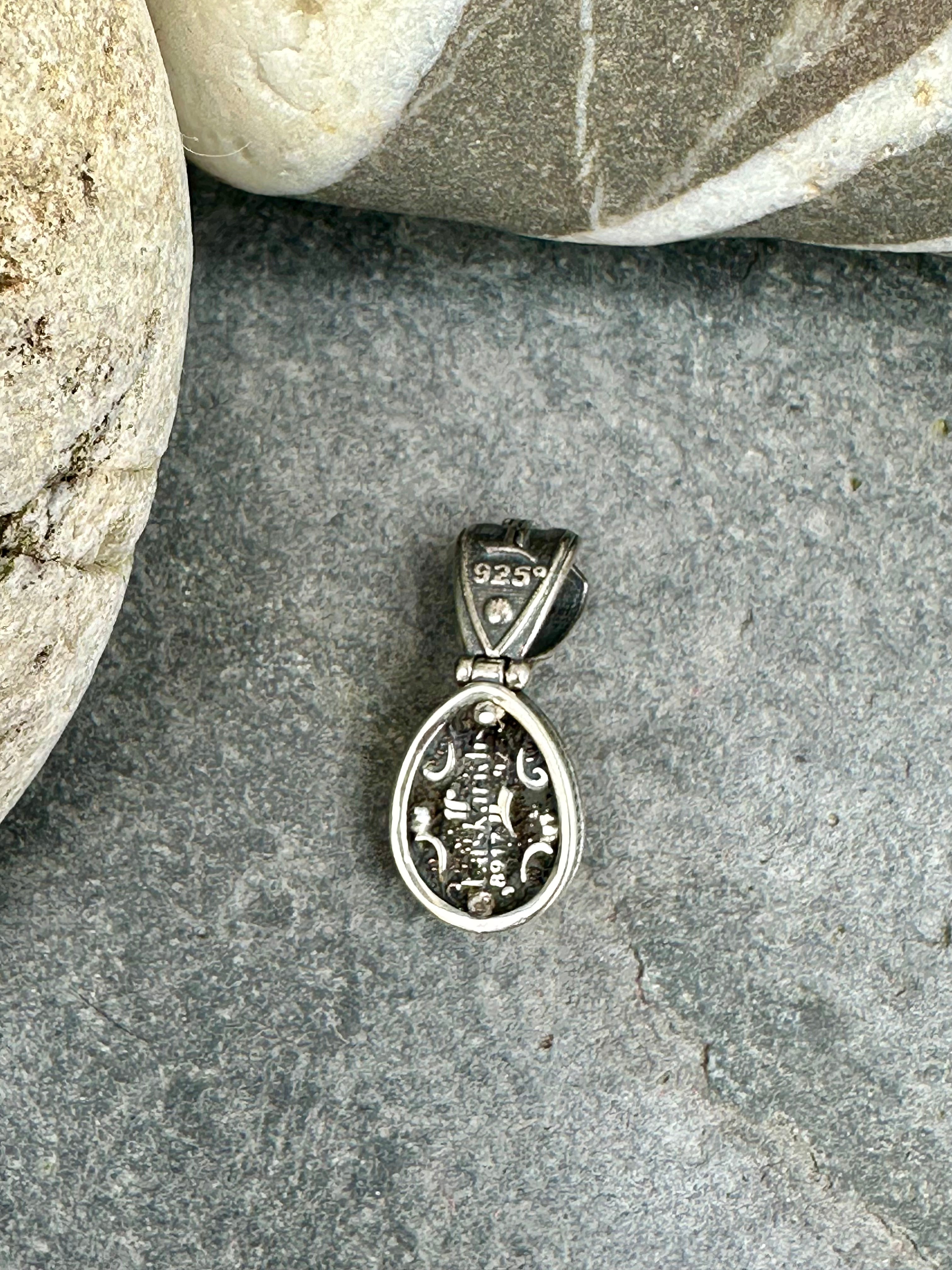 Turquoise Doublet and Silver Pendant