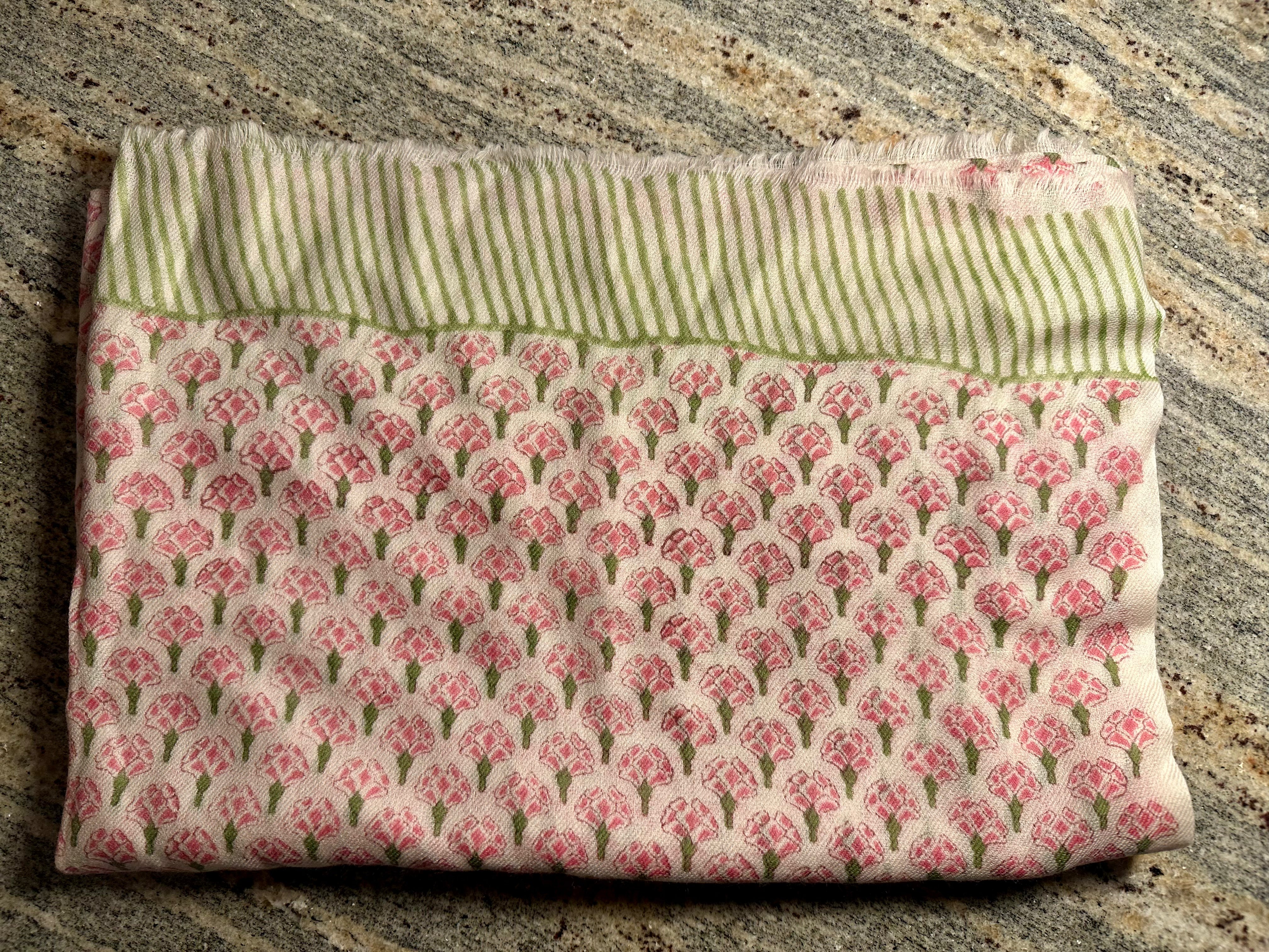Pink Bloom Pashmina Shawl
