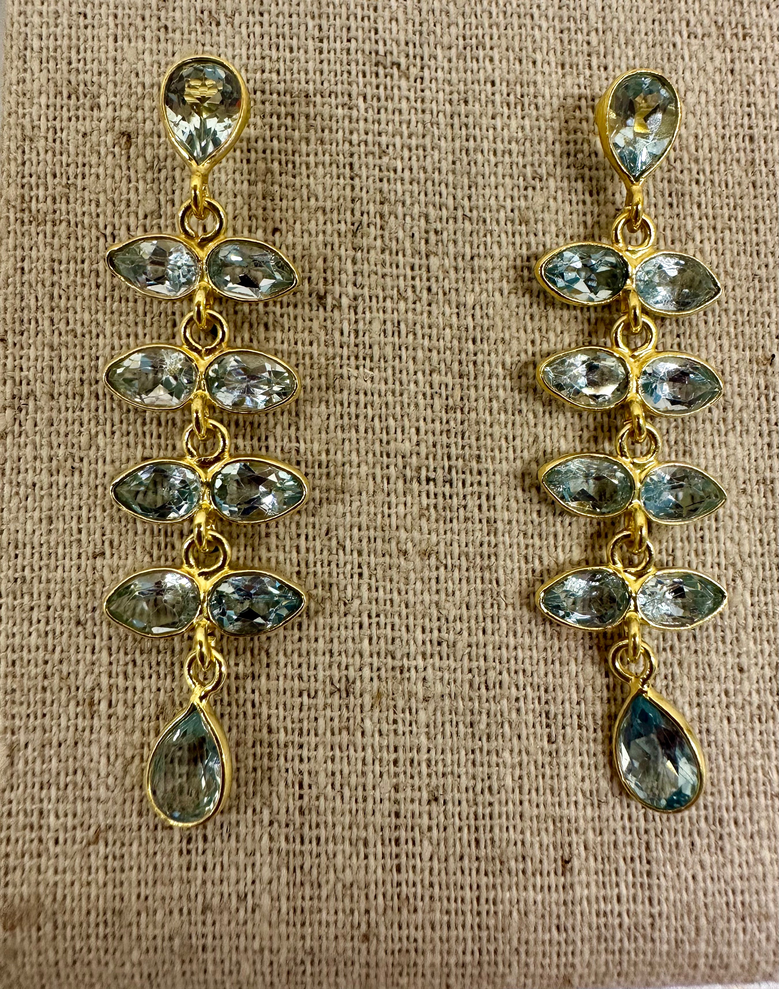 Rossetta Blue Topaz Drop Earrings
