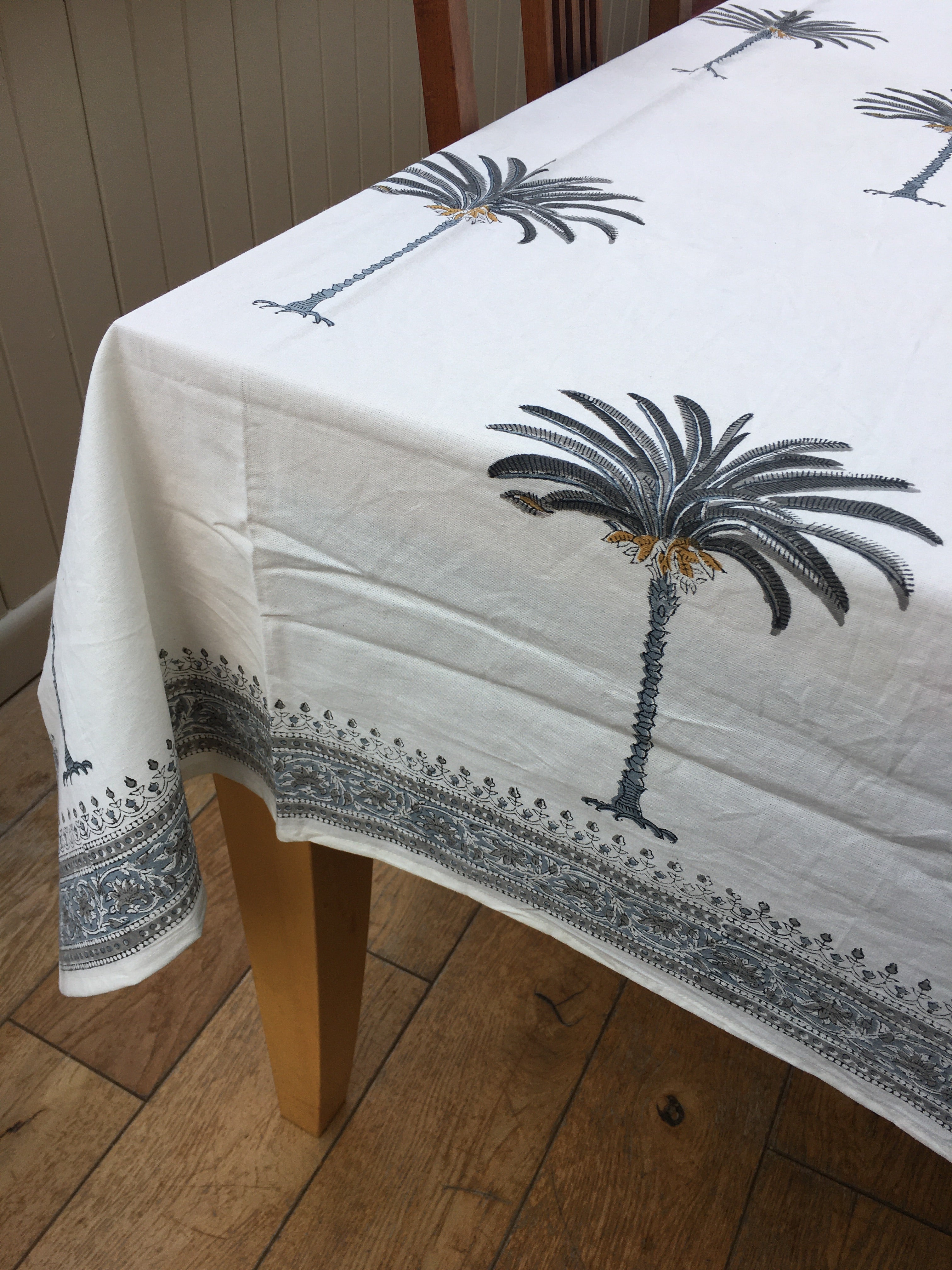 Grey Jaipur Palms Tablecloth