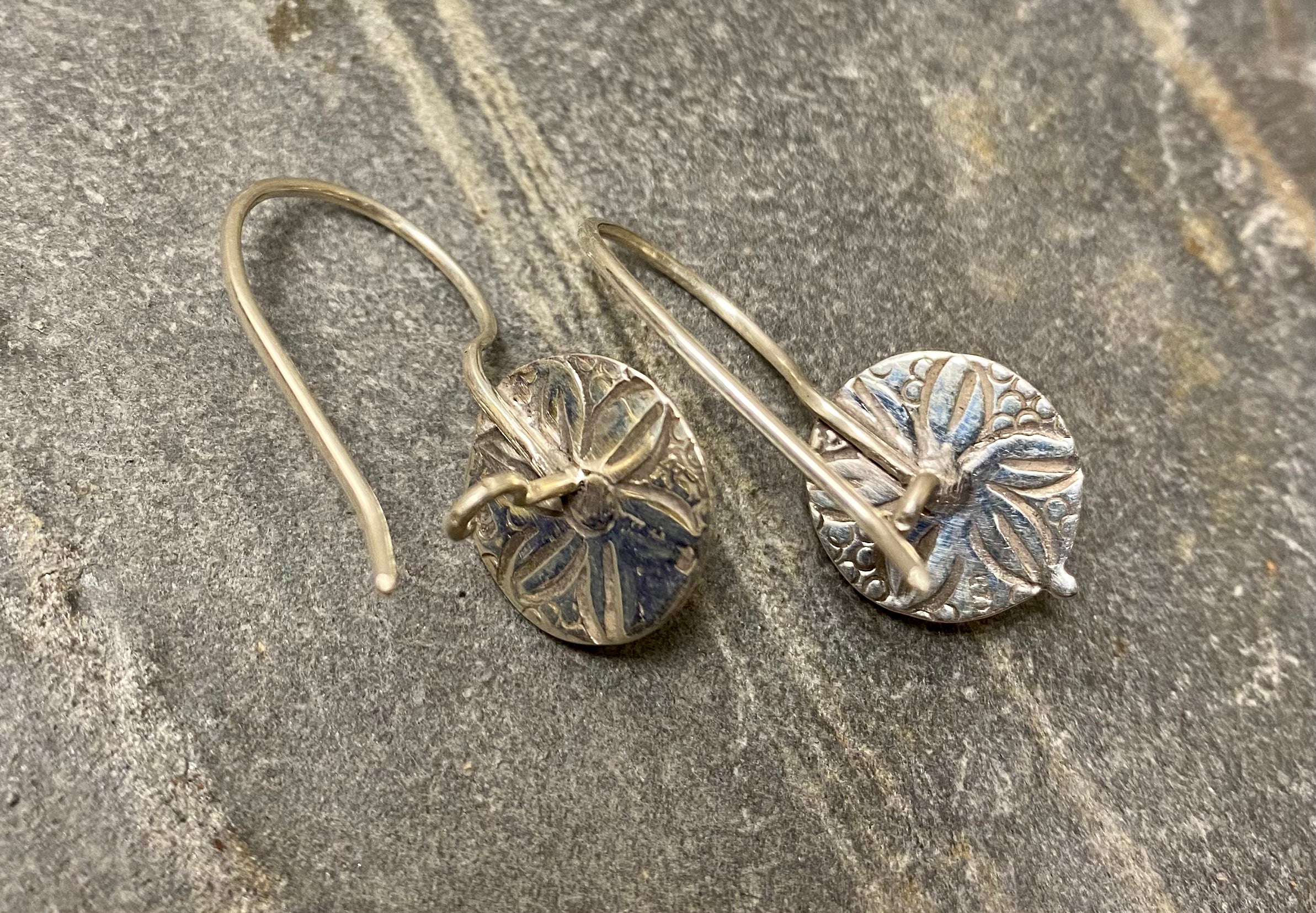 Grey Quartz and Silver Earrings