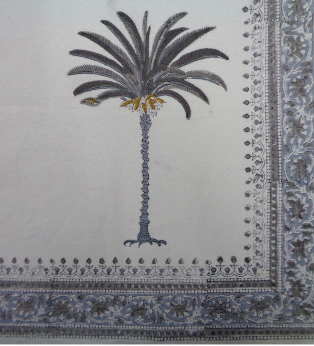 Grey Jaipur Palms Tablecloth