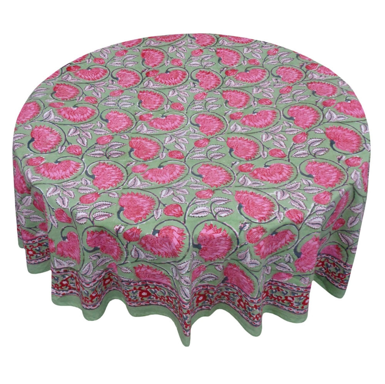 Wild Bazaar Pink and Lime Tuscany Tablecloth
