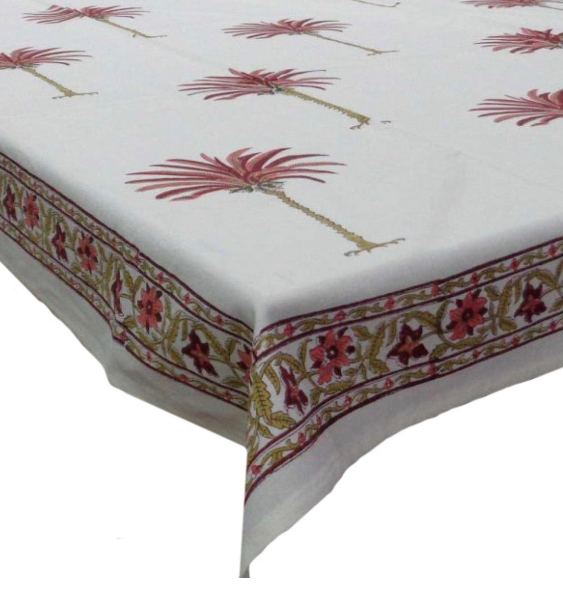 Pink Jaipur Palms Tablecloth