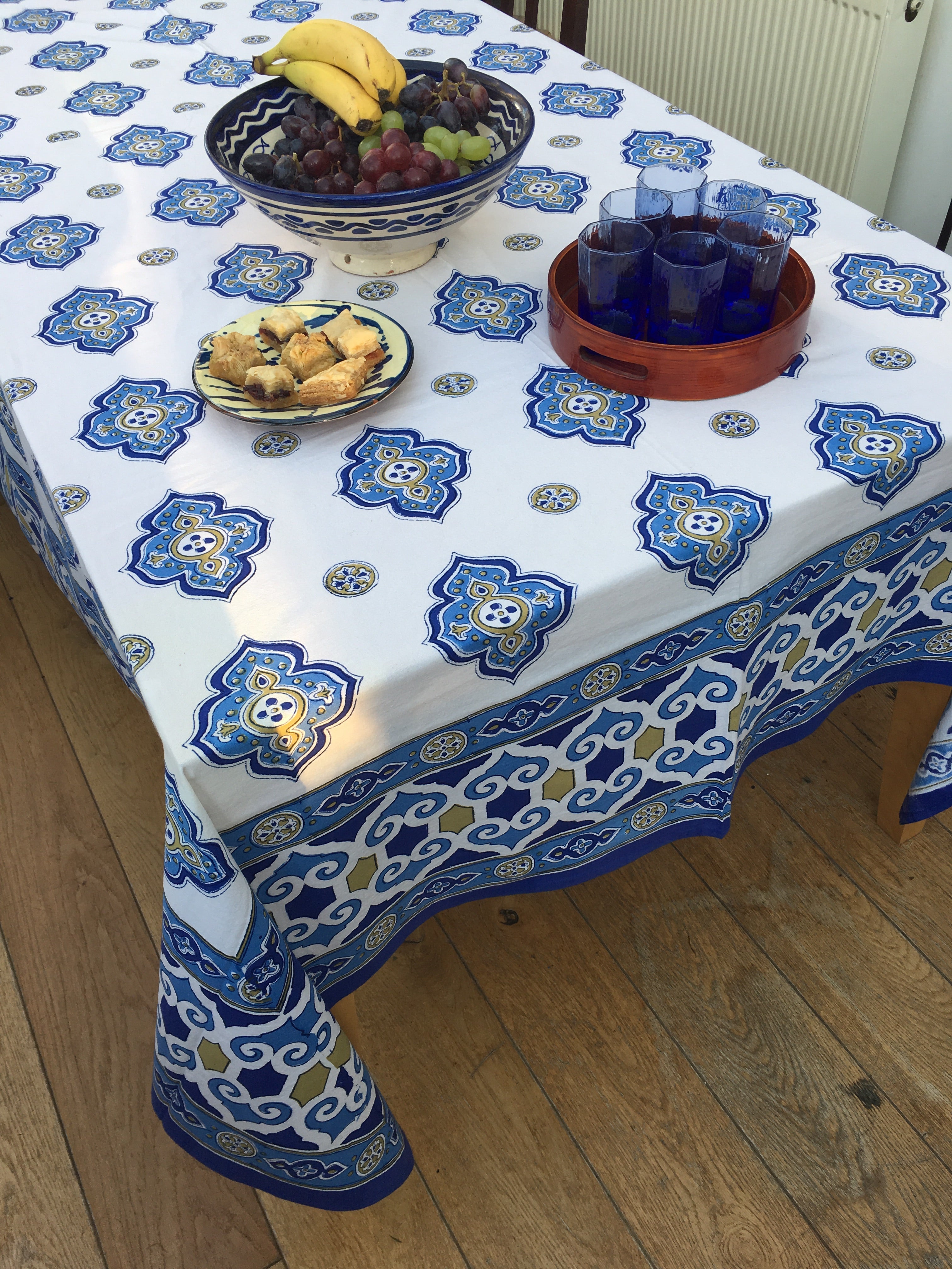 White Marrakesh Tablecloth