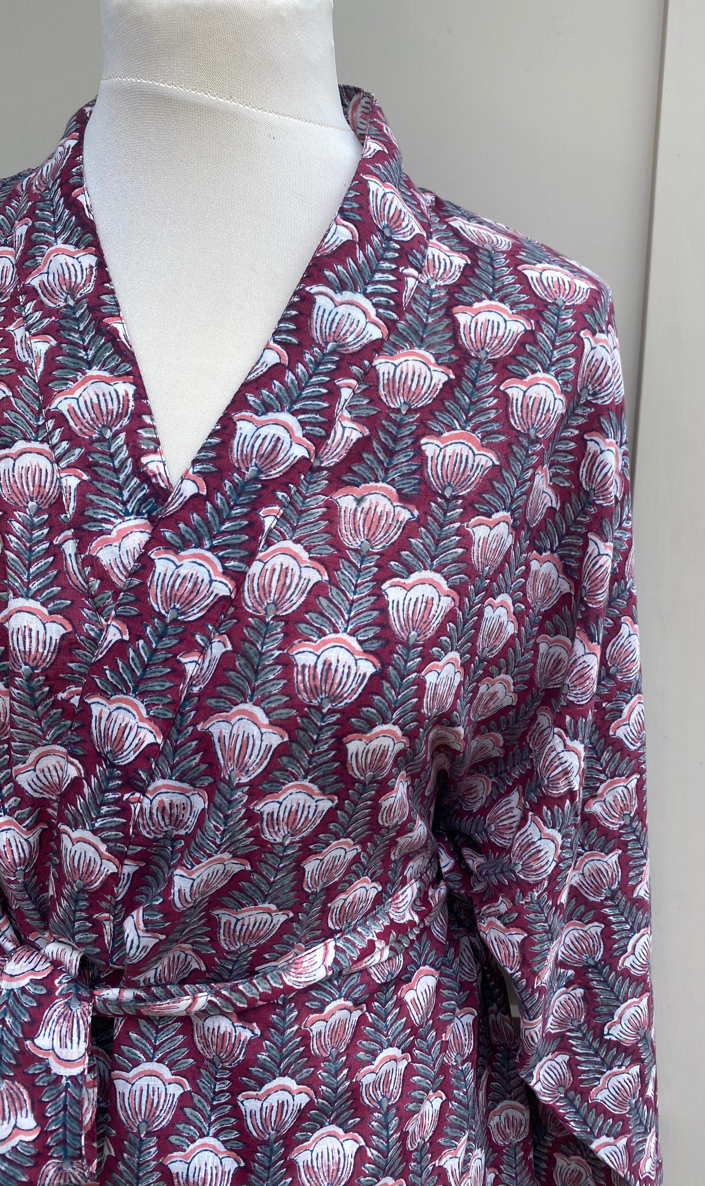Anokhi Mulberry Midi Dressing Gown
