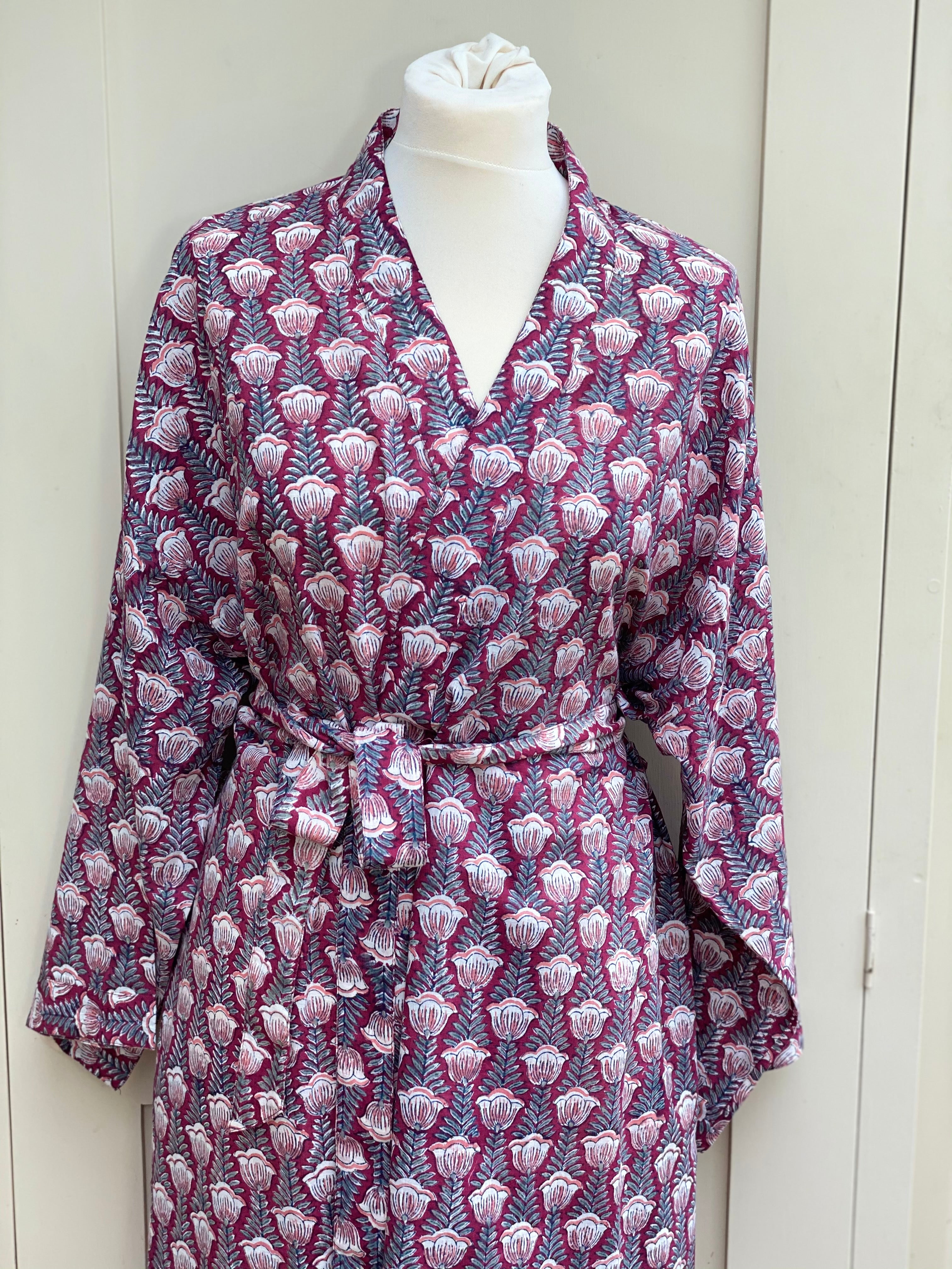 Anokhi Mulberry Midi Dressing Gown
