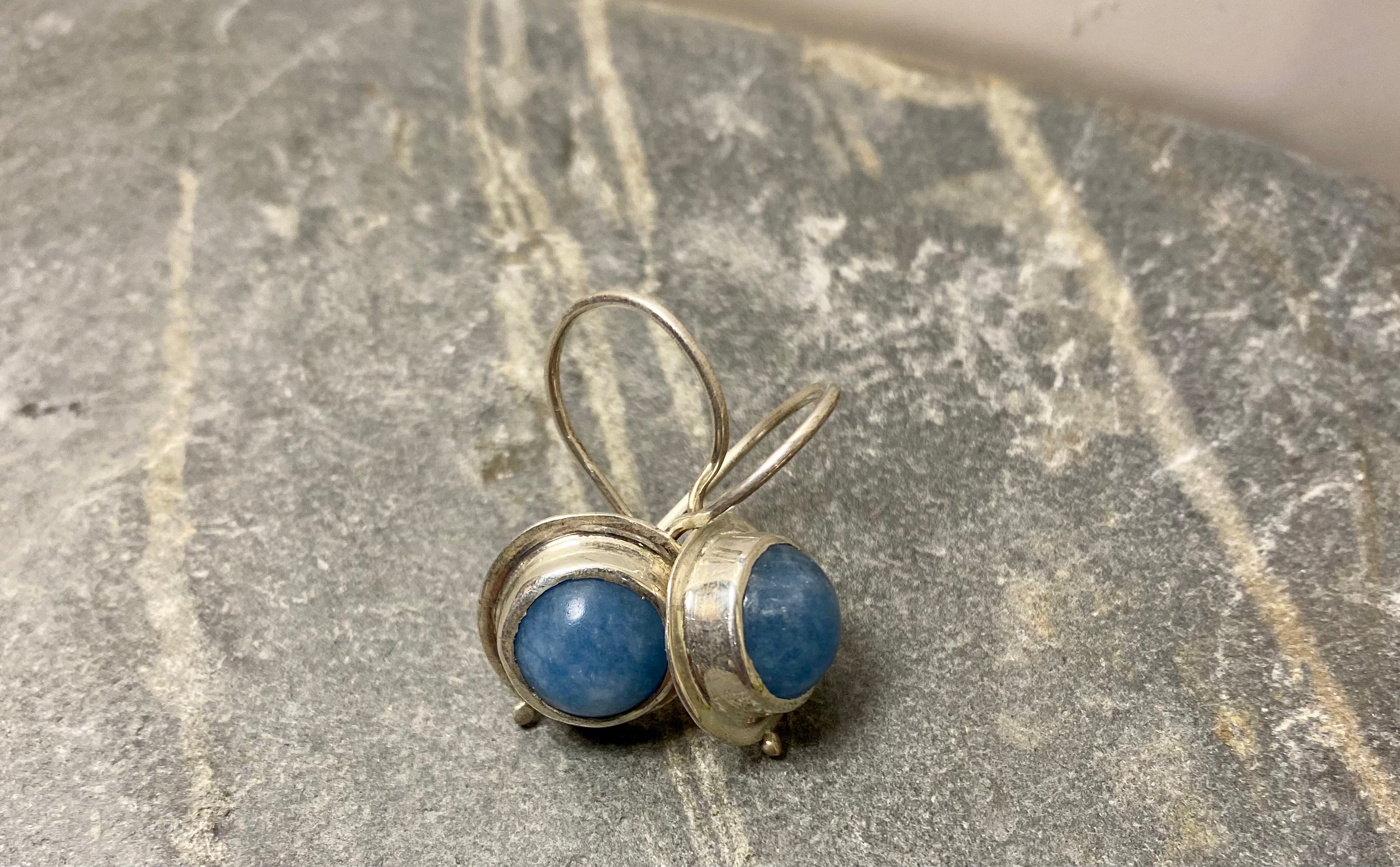 Grey Quartz and Silver Earrings