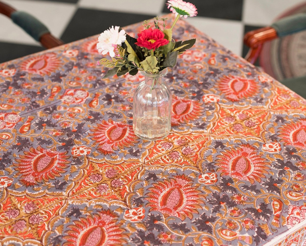 Wild Bazaar Roma Grey Tablecloth