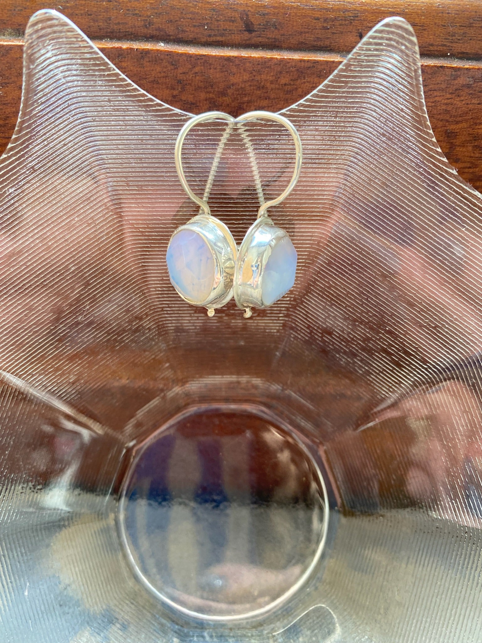 Rock Crystal and Silver Earrings