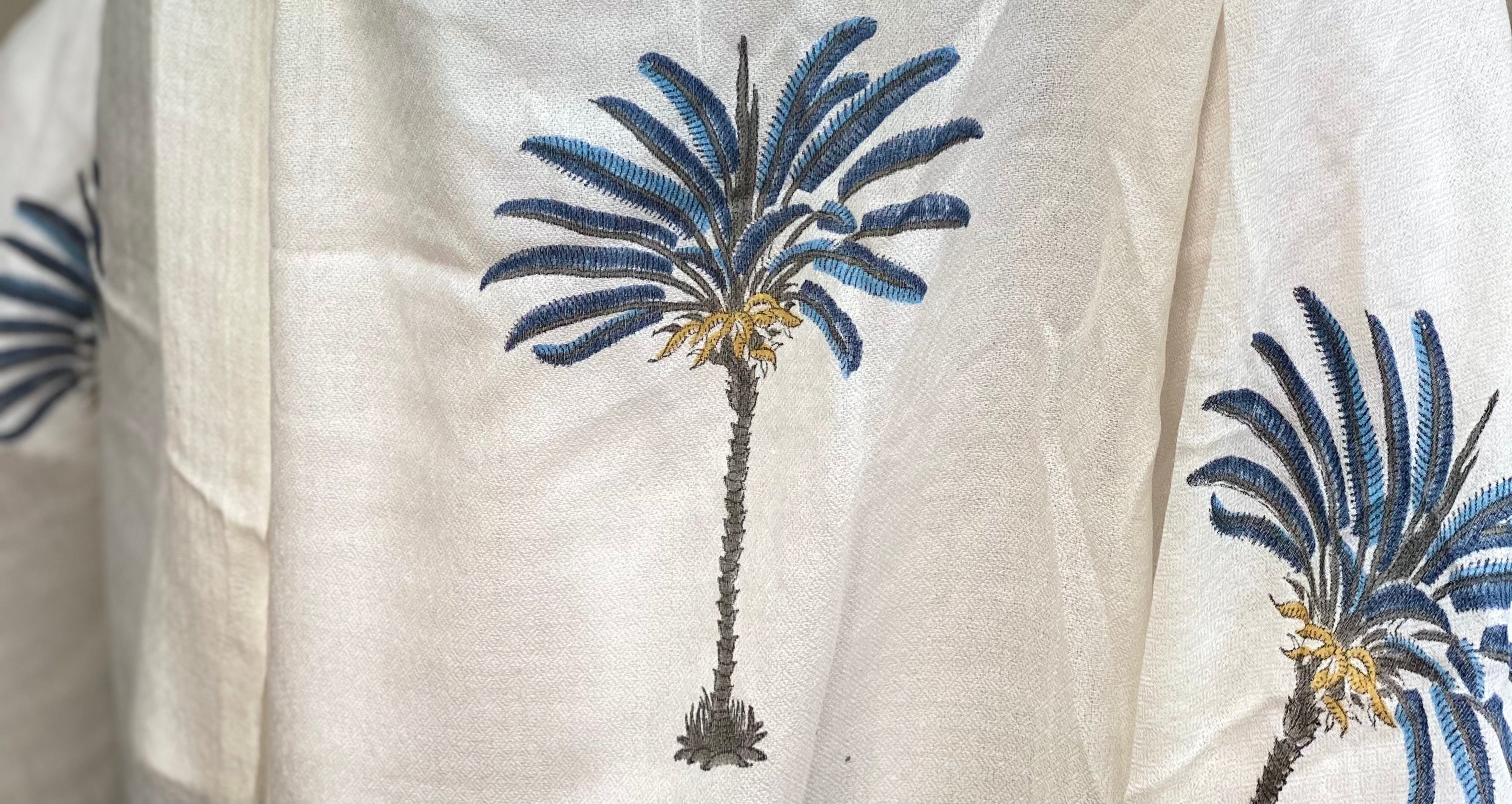 Blue Palms Pashmina Shawl