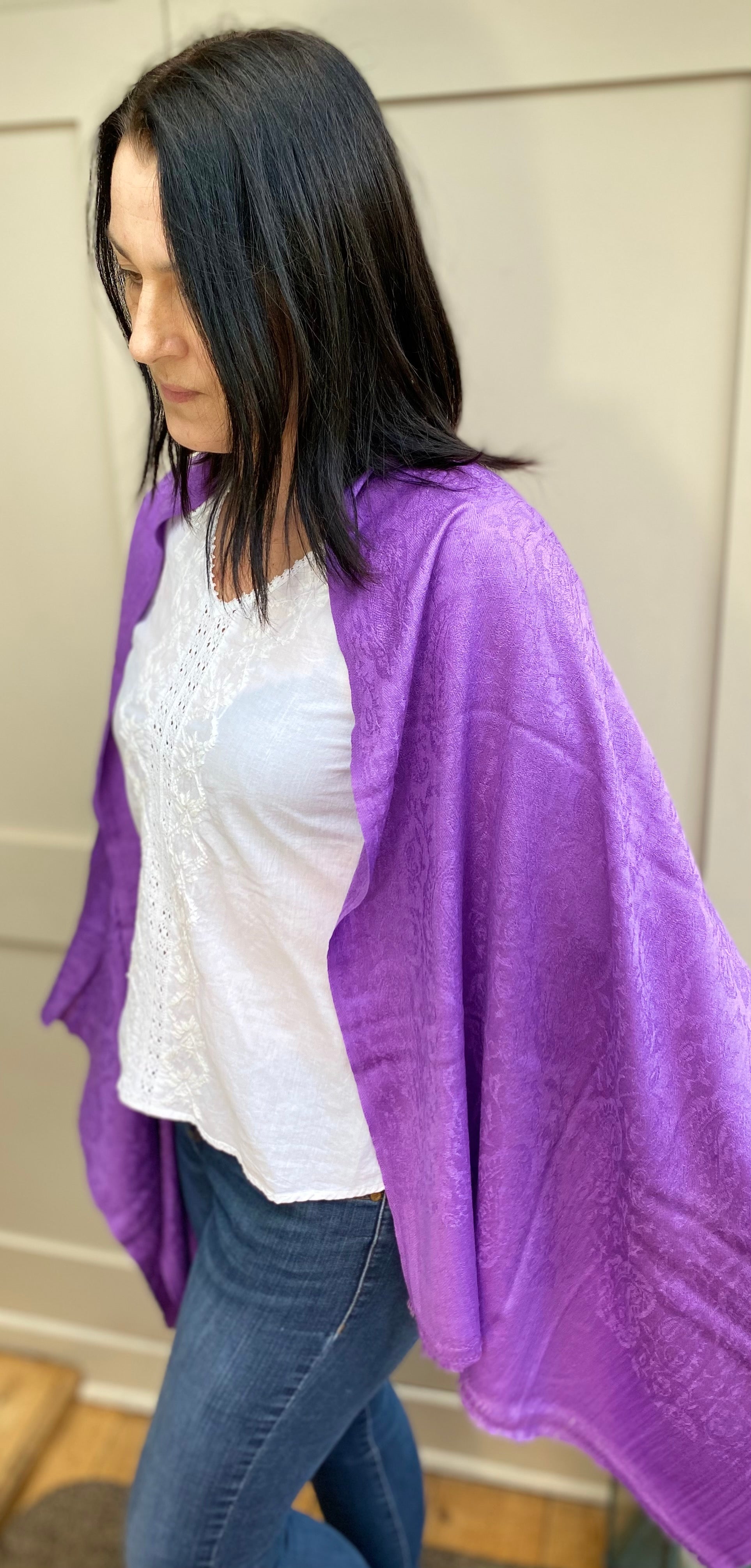 Royal Purple Woollen Shawl