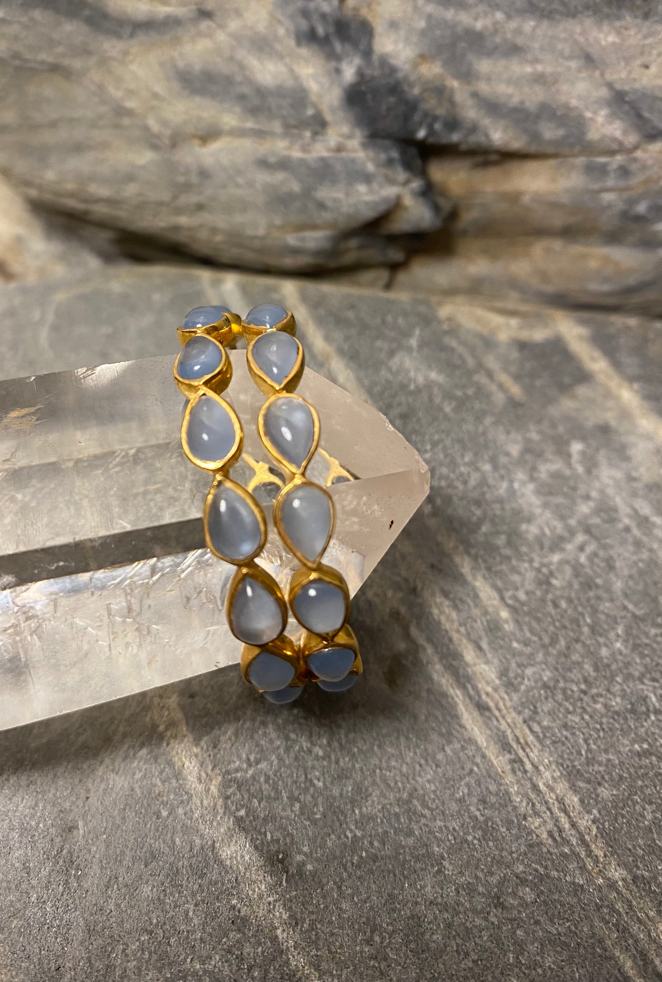 Grey Oval Hoop Earrings