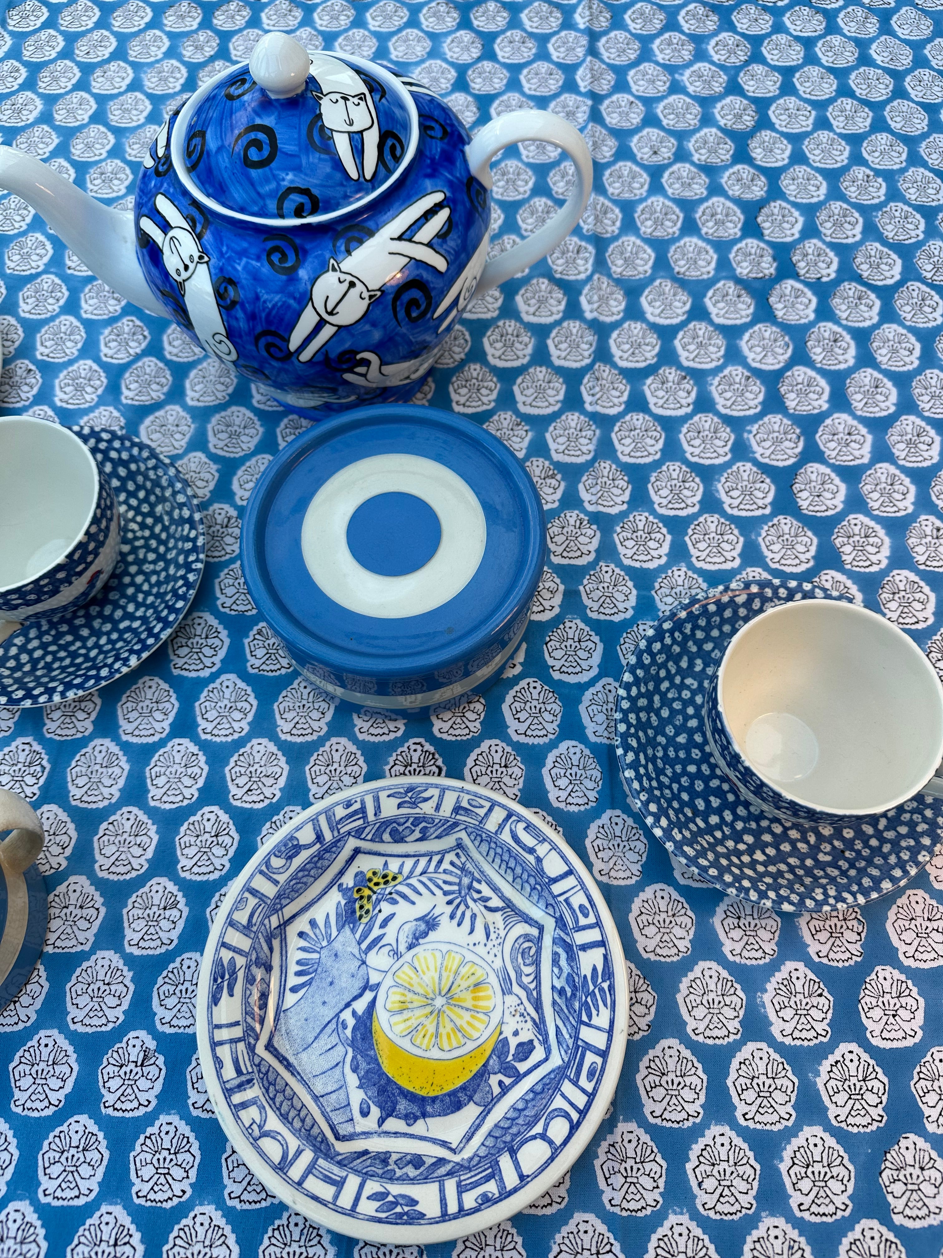 Blue Bloom Tablecloth