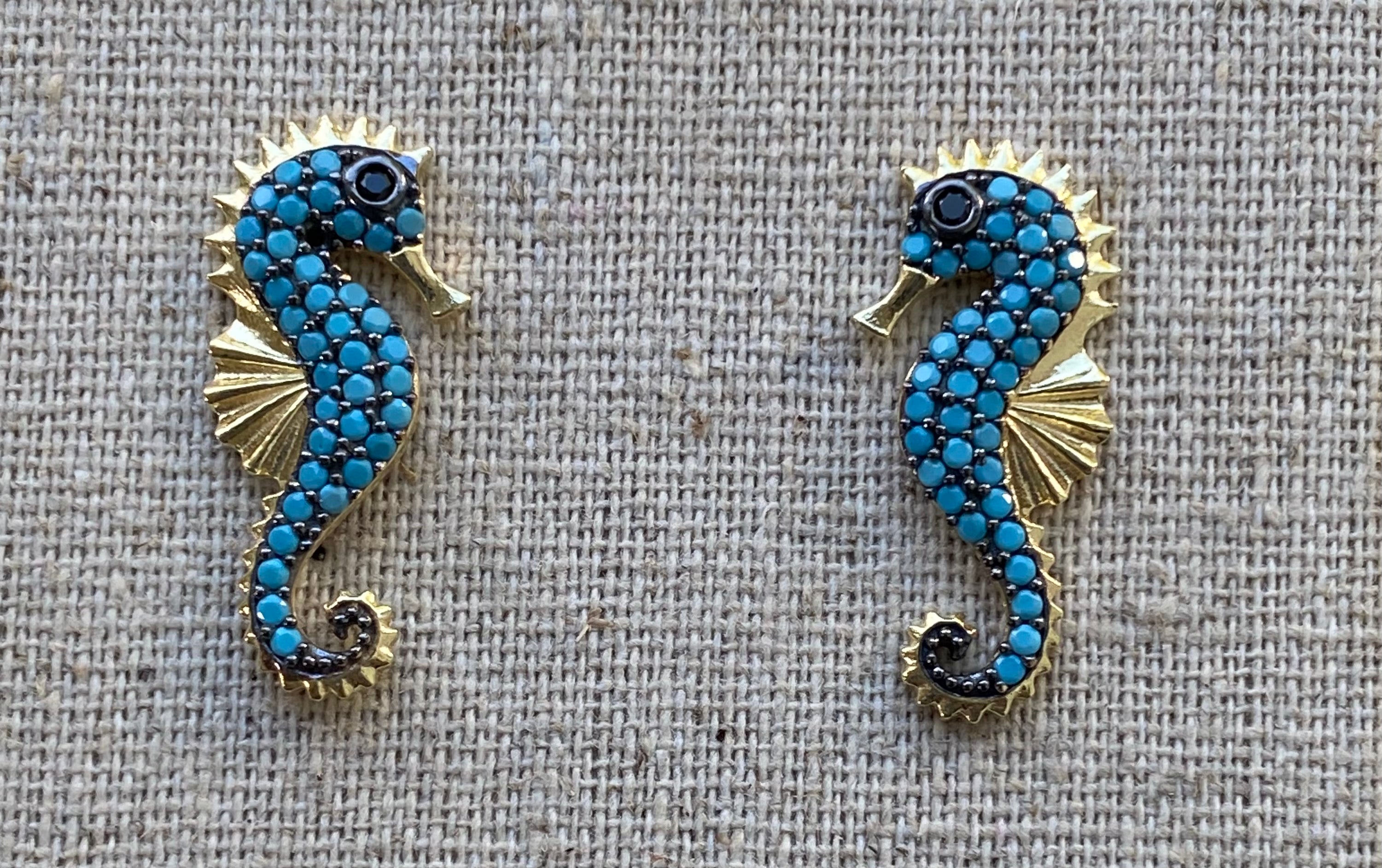 Seahorse Turquoise Earrings