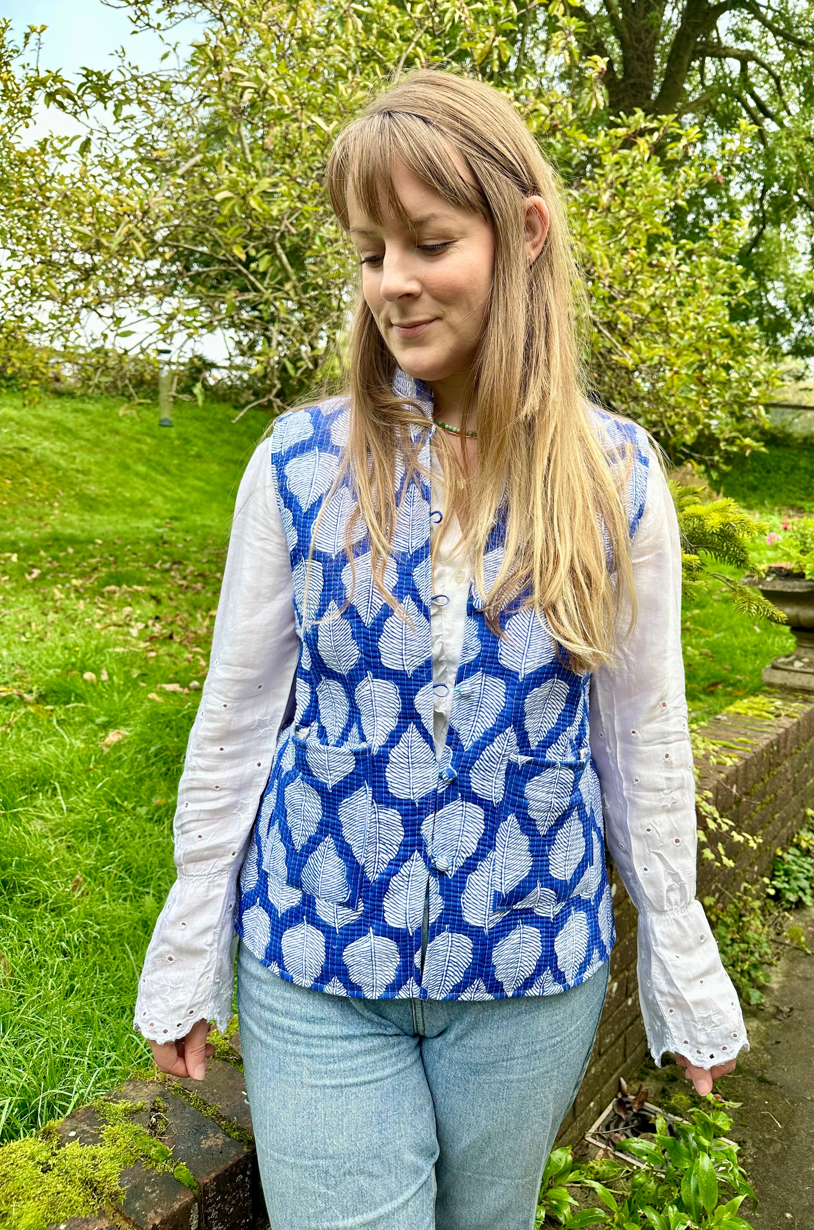 Blue Leaf Kitty Waistcoat