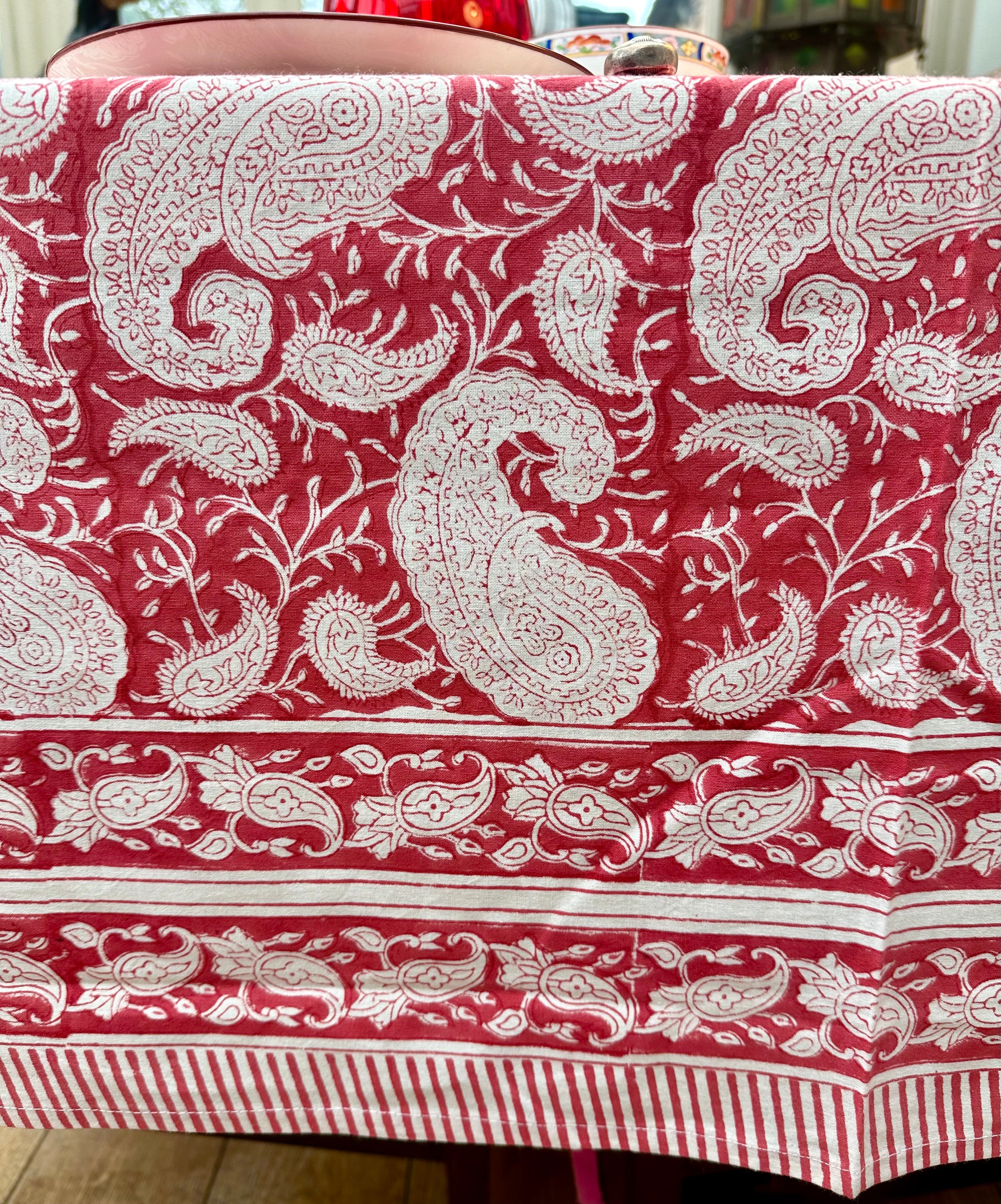 Wild Bazaar Raspberry Tarifa Tablecloth