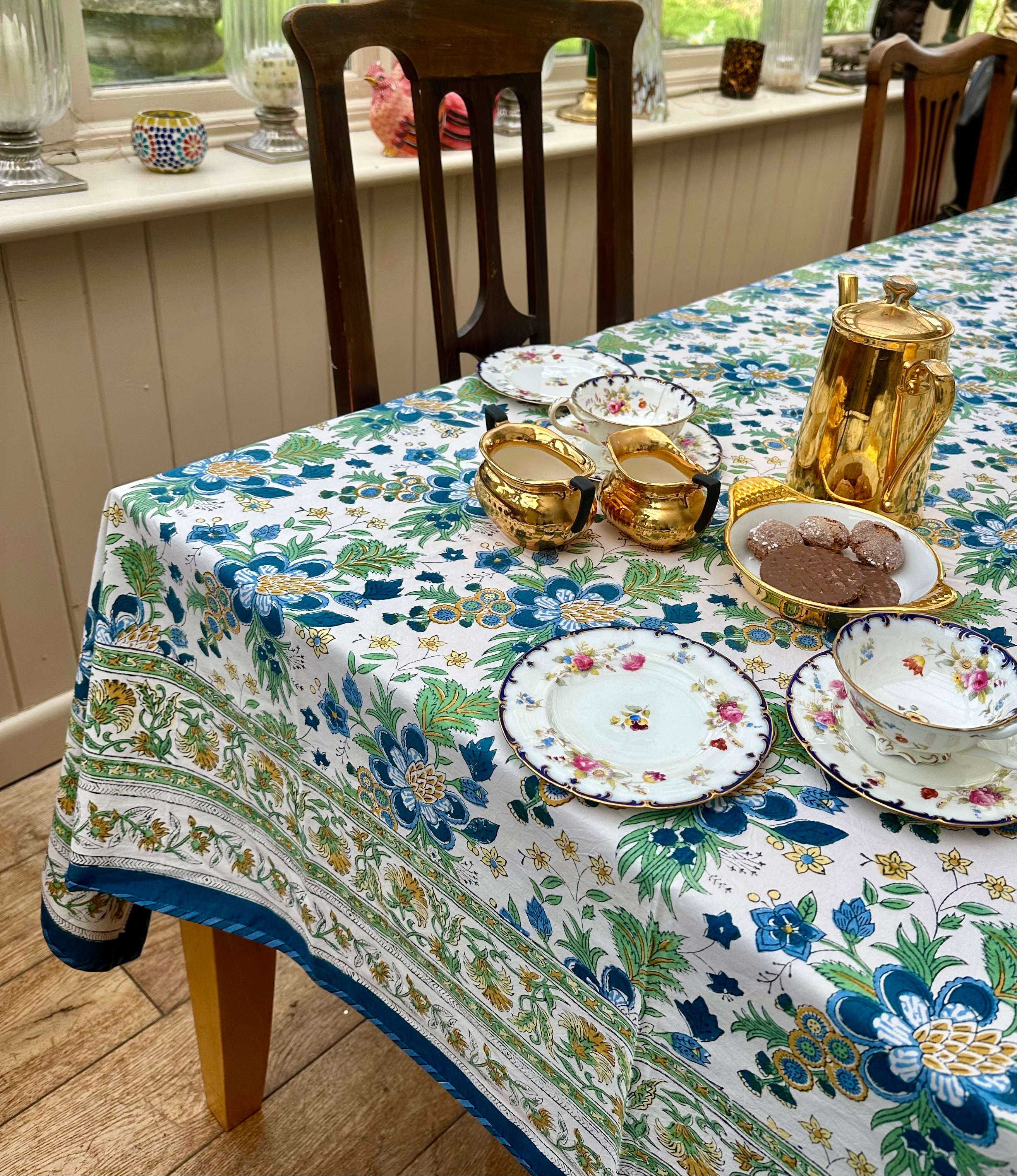 Anokhi White Lodhi Tablecloth