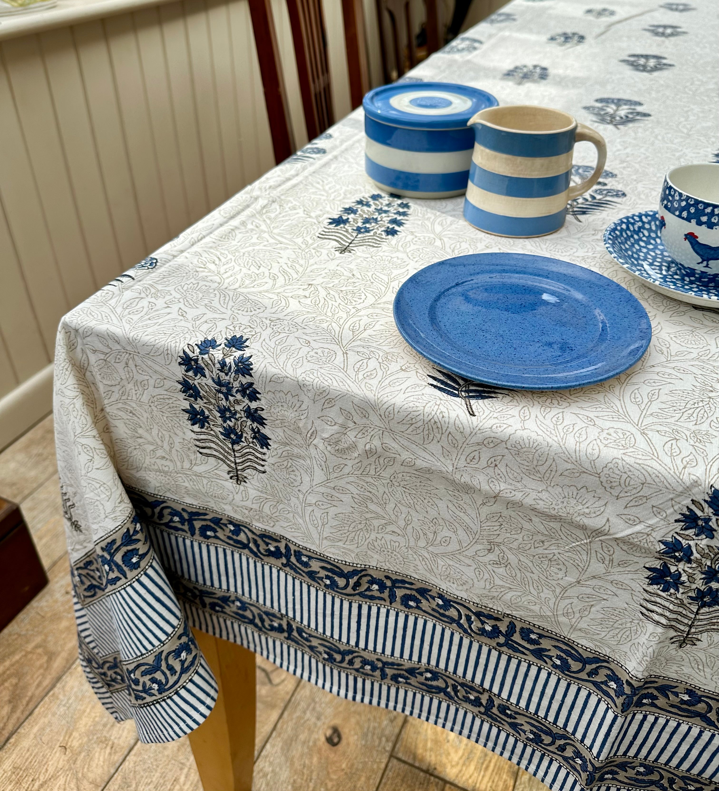 Blue Bloom Tablecloth