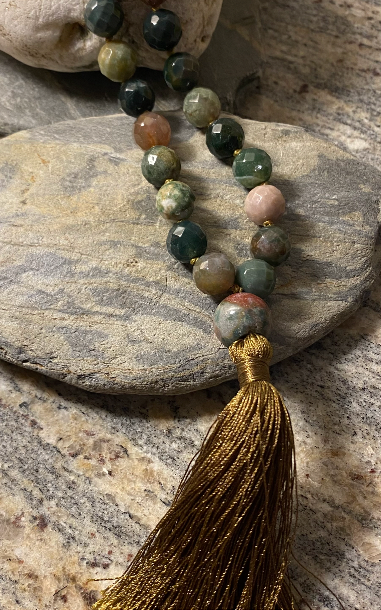 Onyx Tonka Tassel Necklace